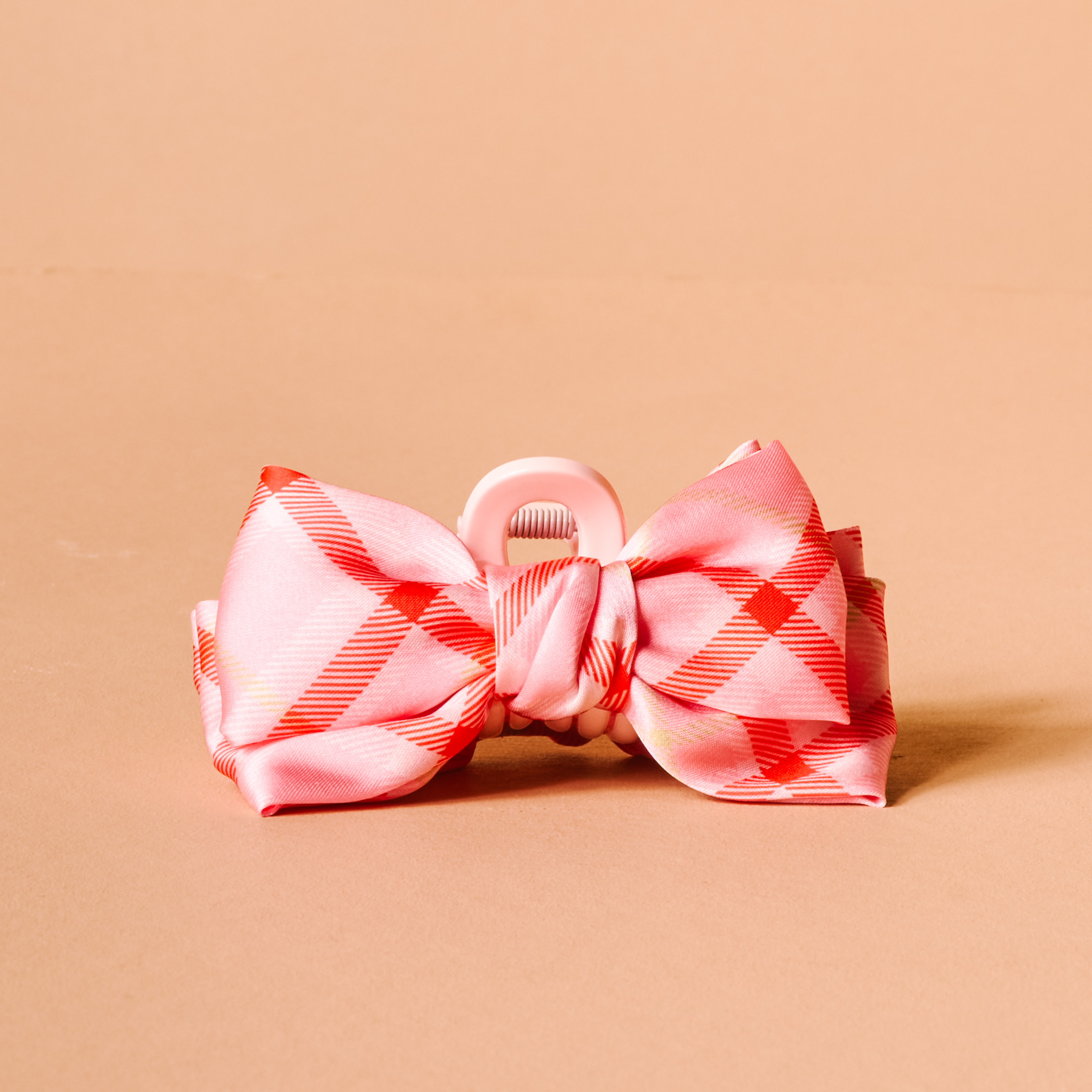 Picture of Mini Satin Bow Claw Clip-Festive Plaid