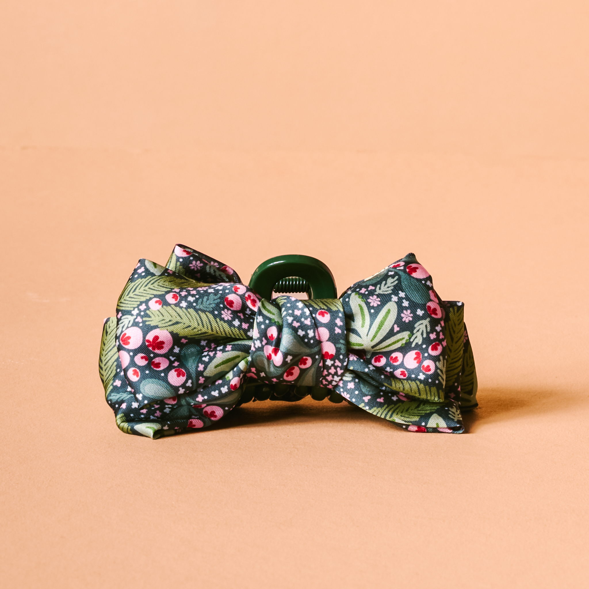 Picture of Mini Satin Bow Claw Clip-Jolly Sprig