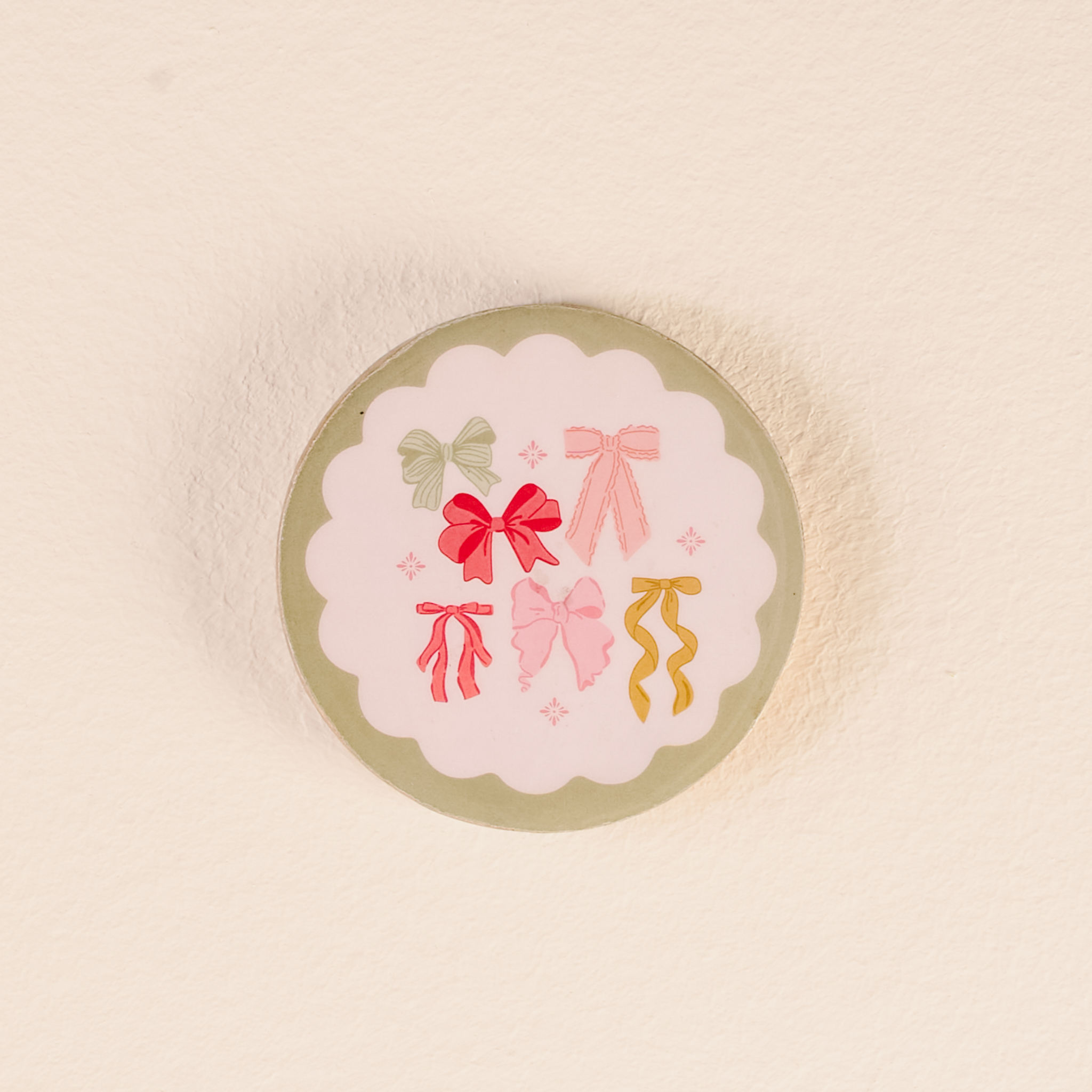 Picture of Wood Enamel Coaster-Bow Affair