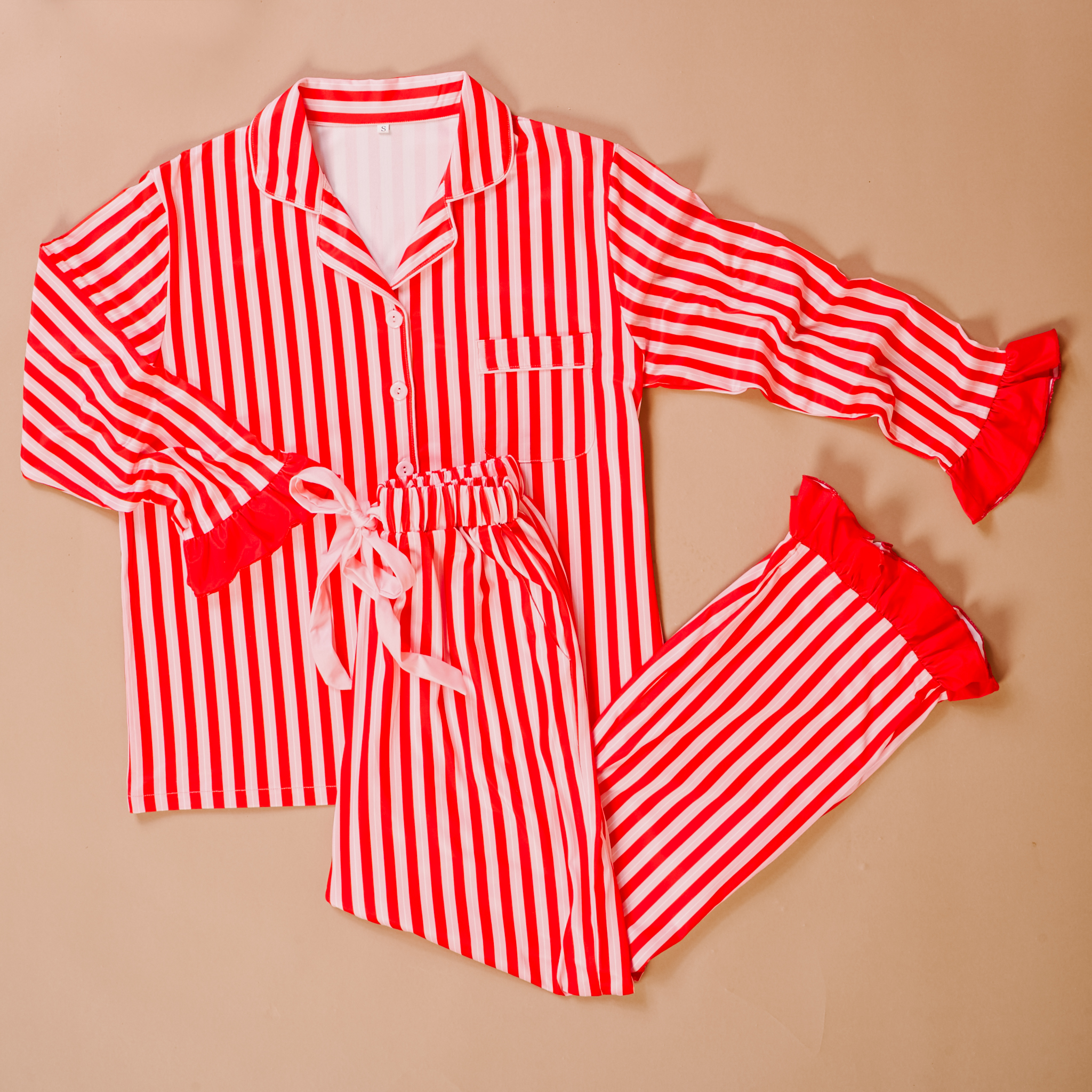 Picture of Sweet Dreams Pajama Pants Set-S-Peppermint Stripes