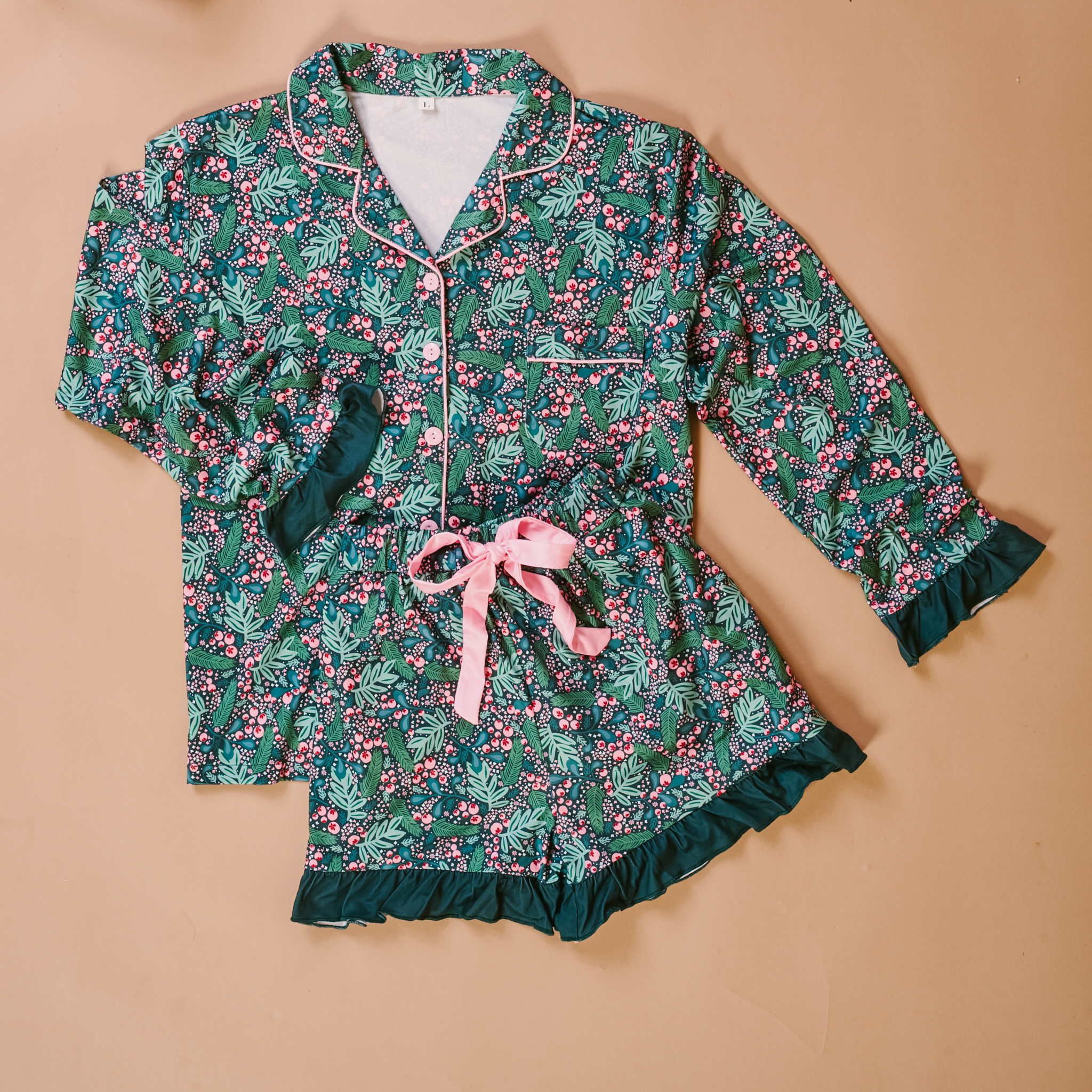Picture of Sweet Dreams Pajama Shorts Set-L-Jolly Sprig