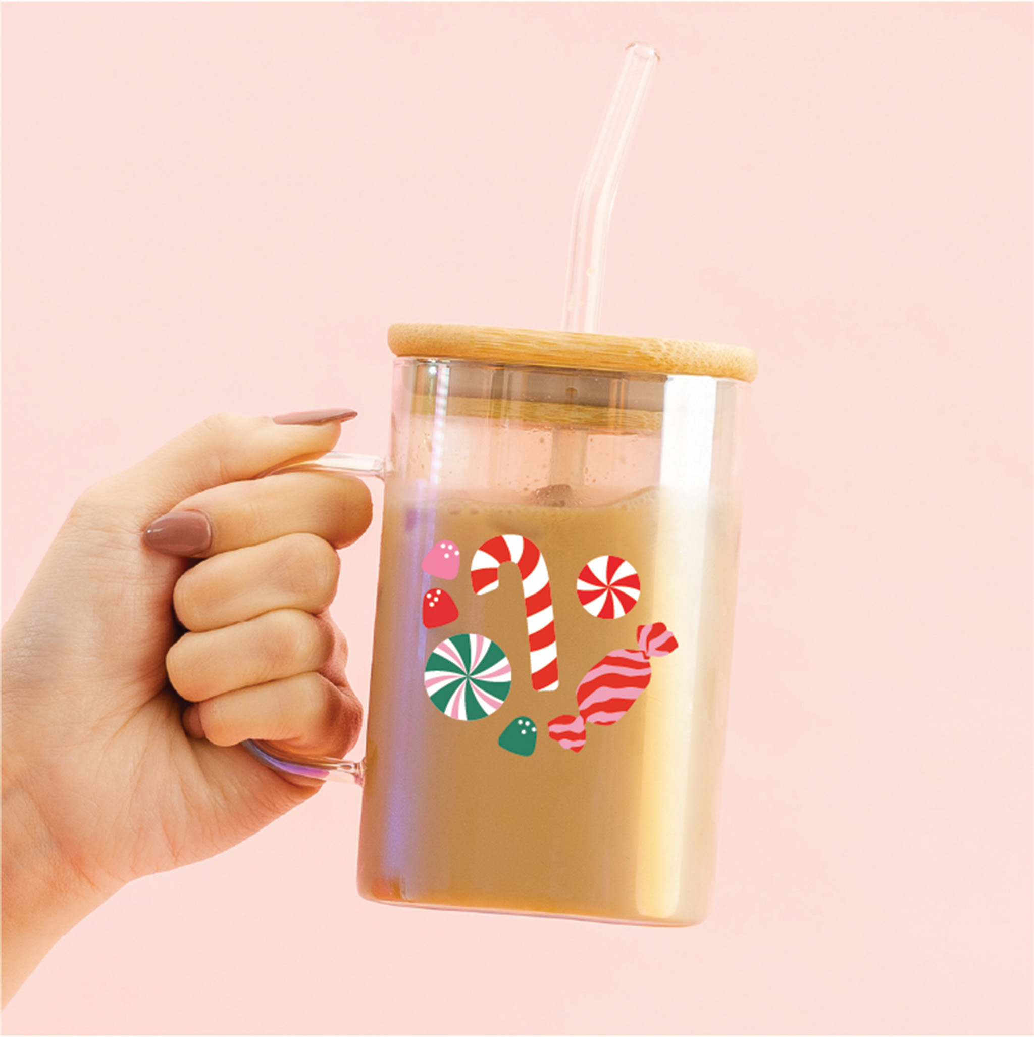 Picture of Square Glass Cup-Sugar Rush