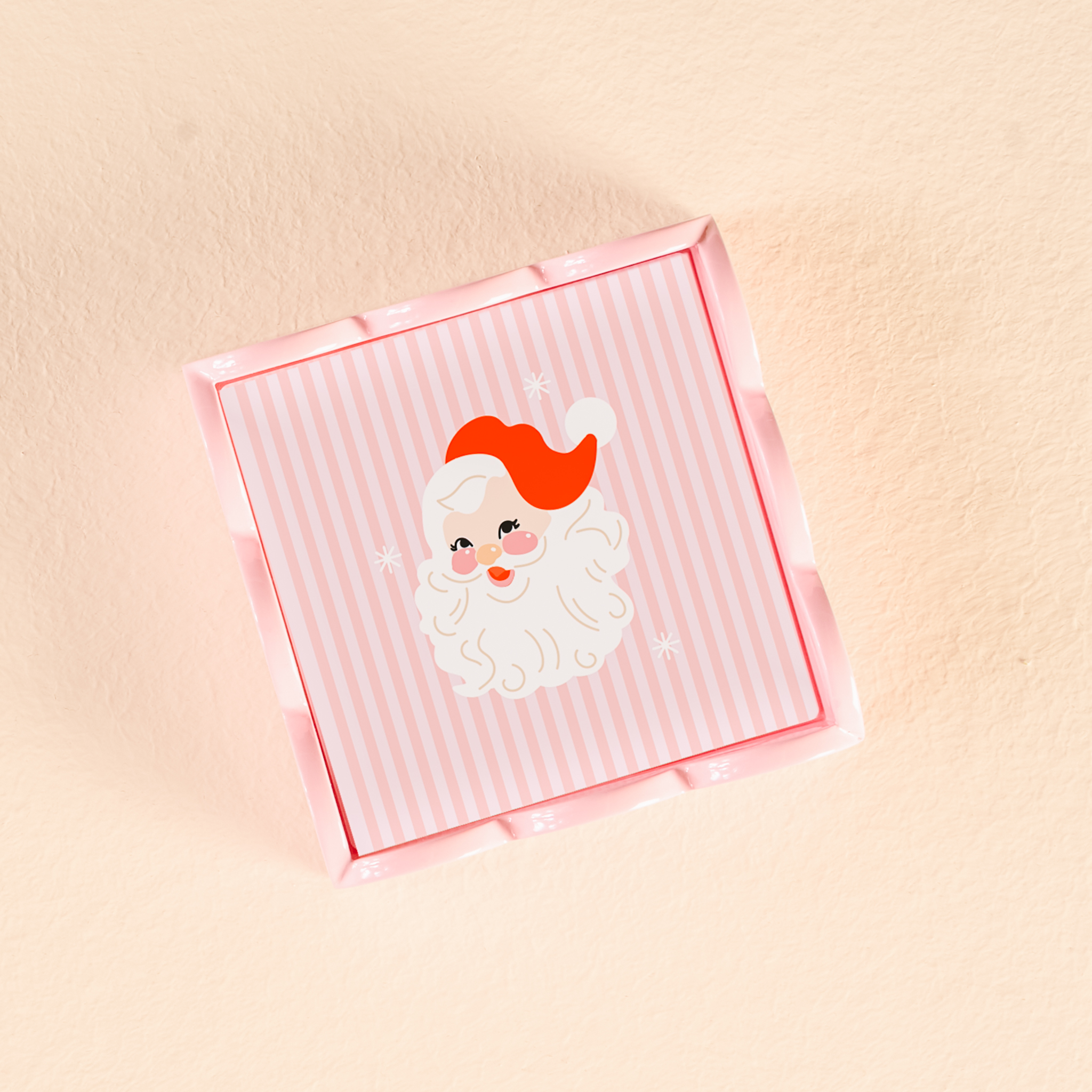 Picture of Scallop Trinket Tray-Holly Jolly Santa