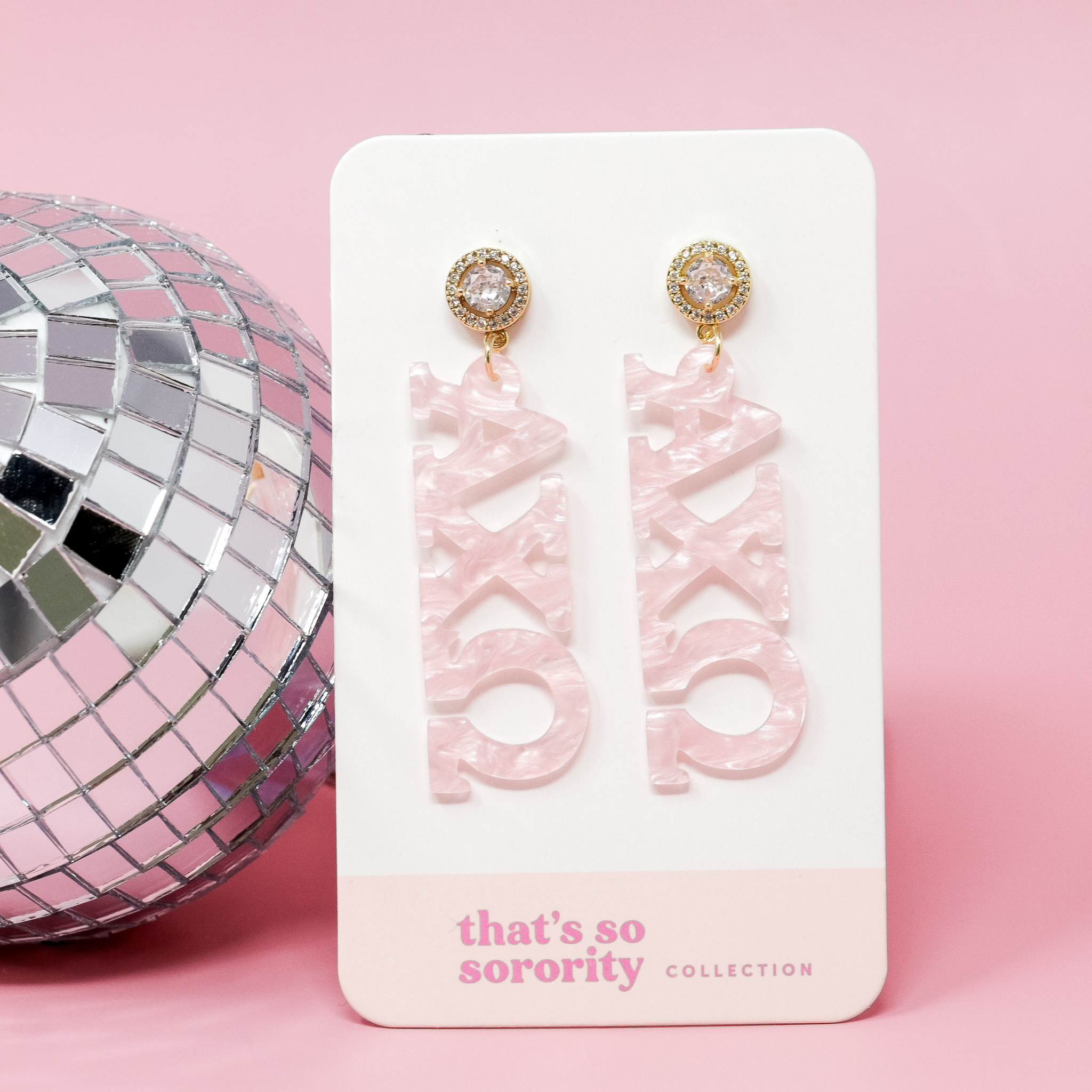 Picture of Sorority Greek Letter Acrylic Earrings - Alpha Chi