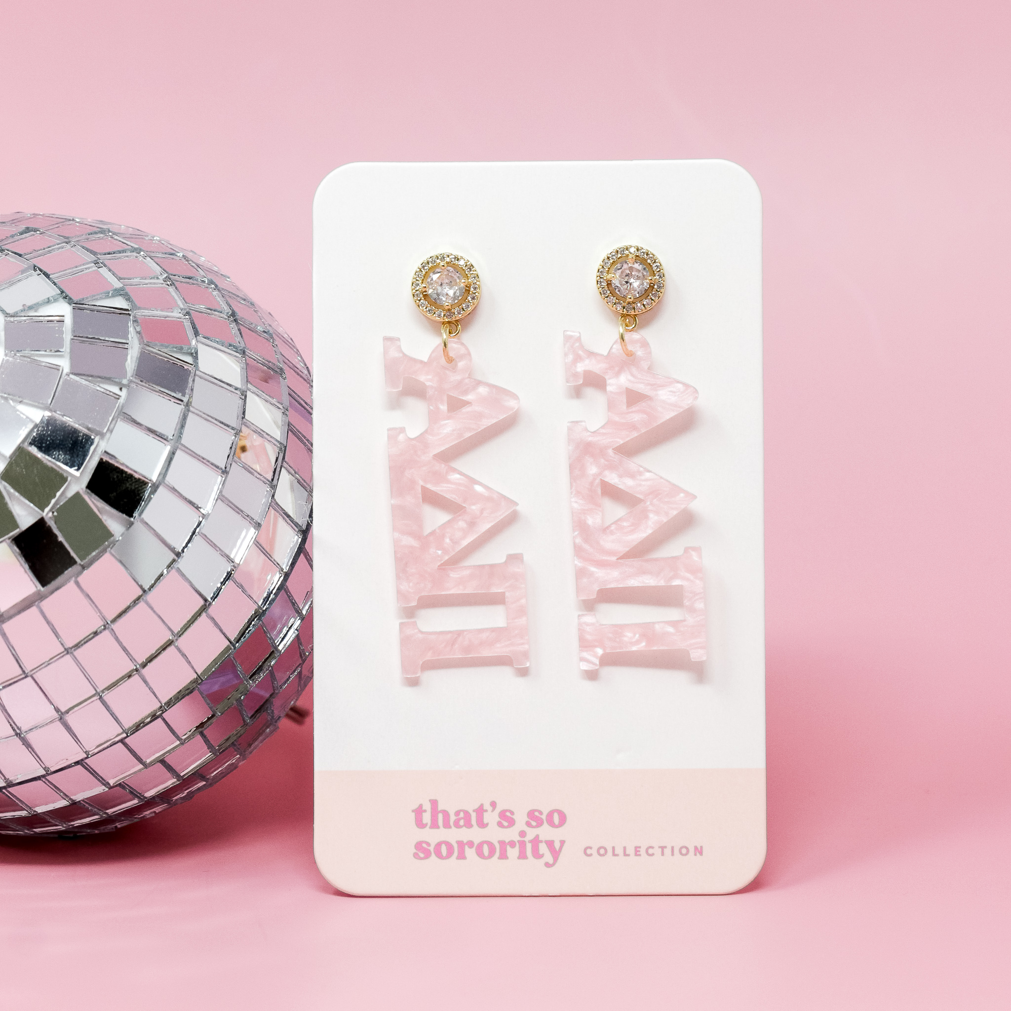 Picture of Sorority Greek Letter Acrylic Earrings - Alpha Del