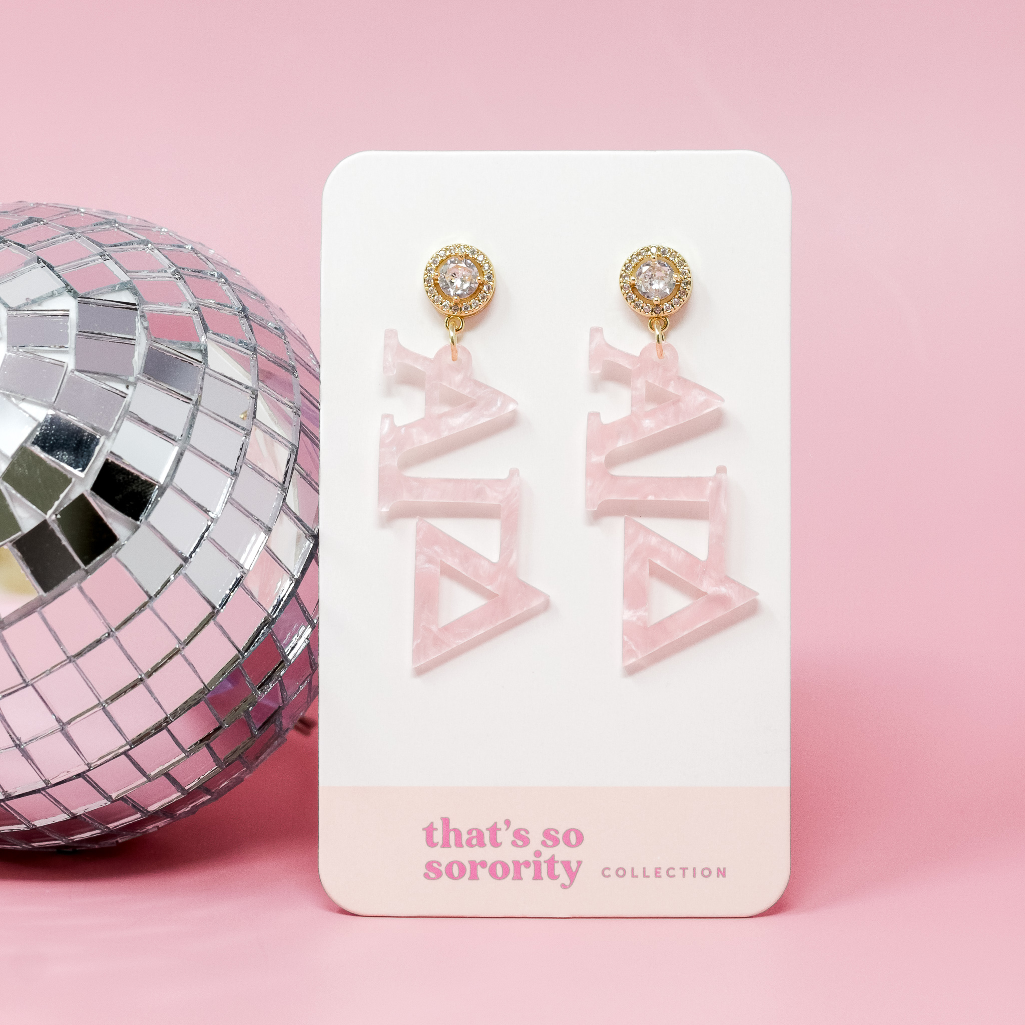 Picture of Sorority Greek Letter Acrylic Earrings - Alpha Gam