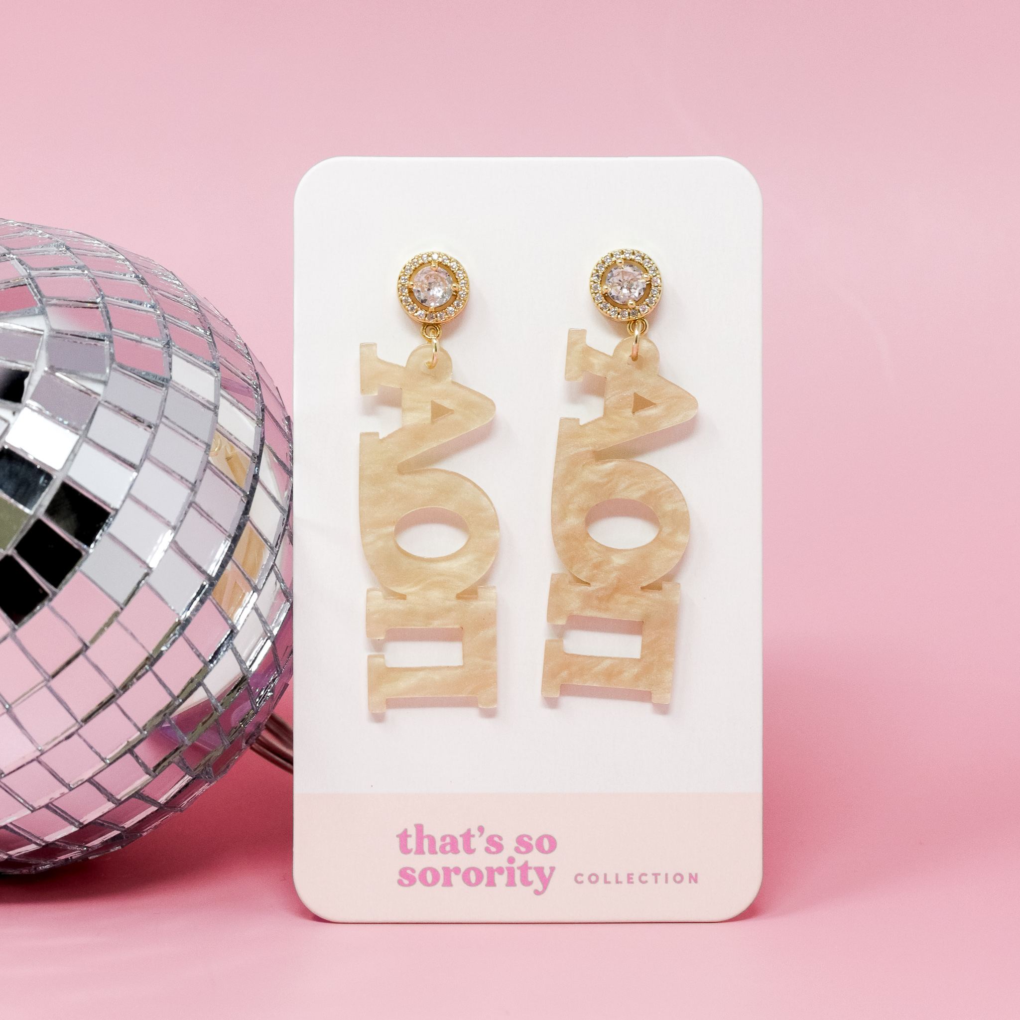 Picture of Sorority Greek Letter Acrylic Earrings - Alpha Omi
