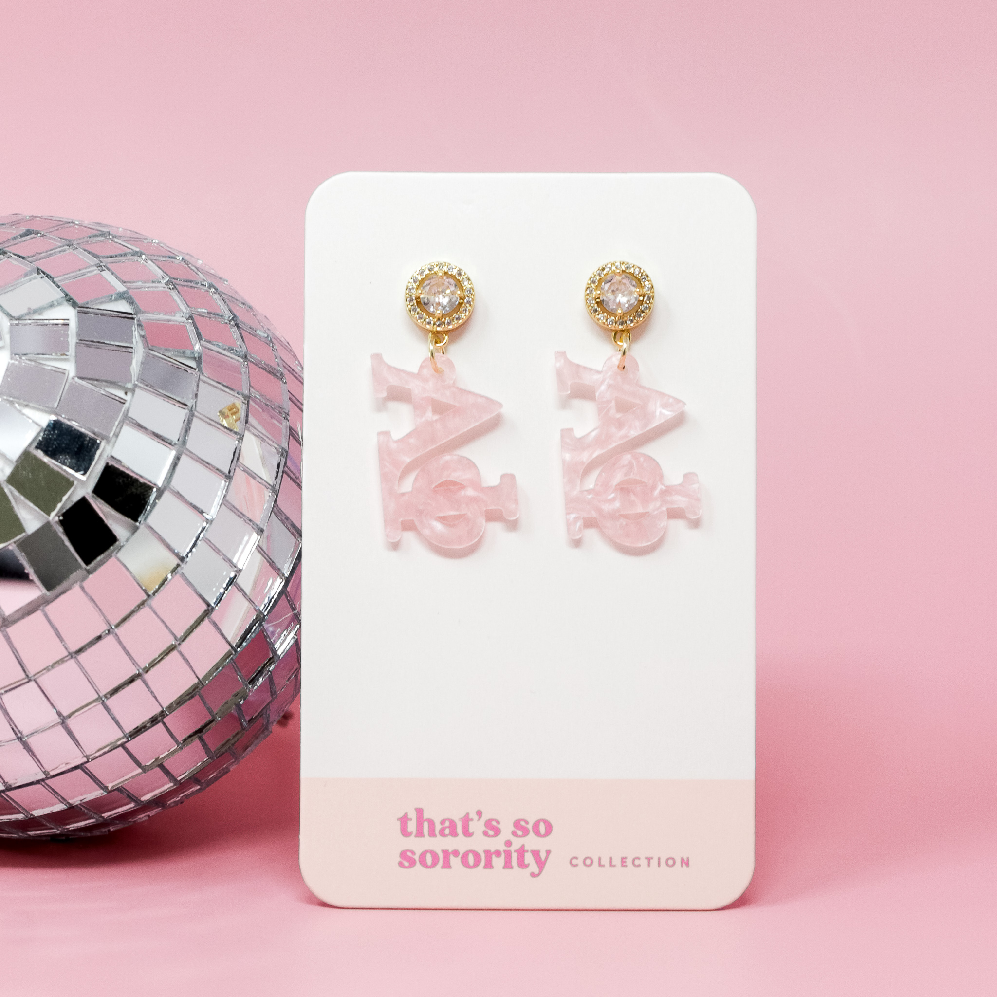 Picture of Sorority Greek Letter Acrylic Earrings - Alpha Phi