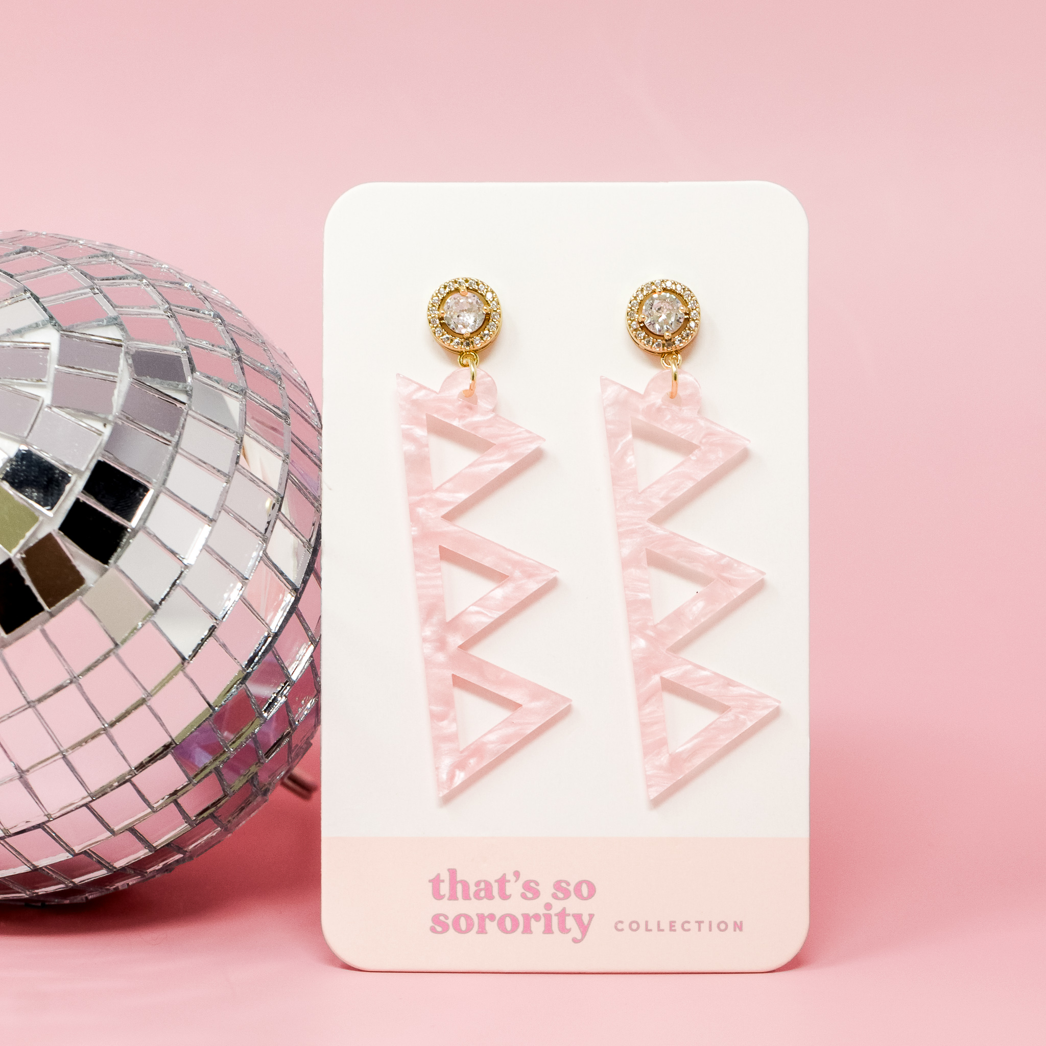 Picture of Sorority Greek Letter Acrylic Earrings - Delta Del