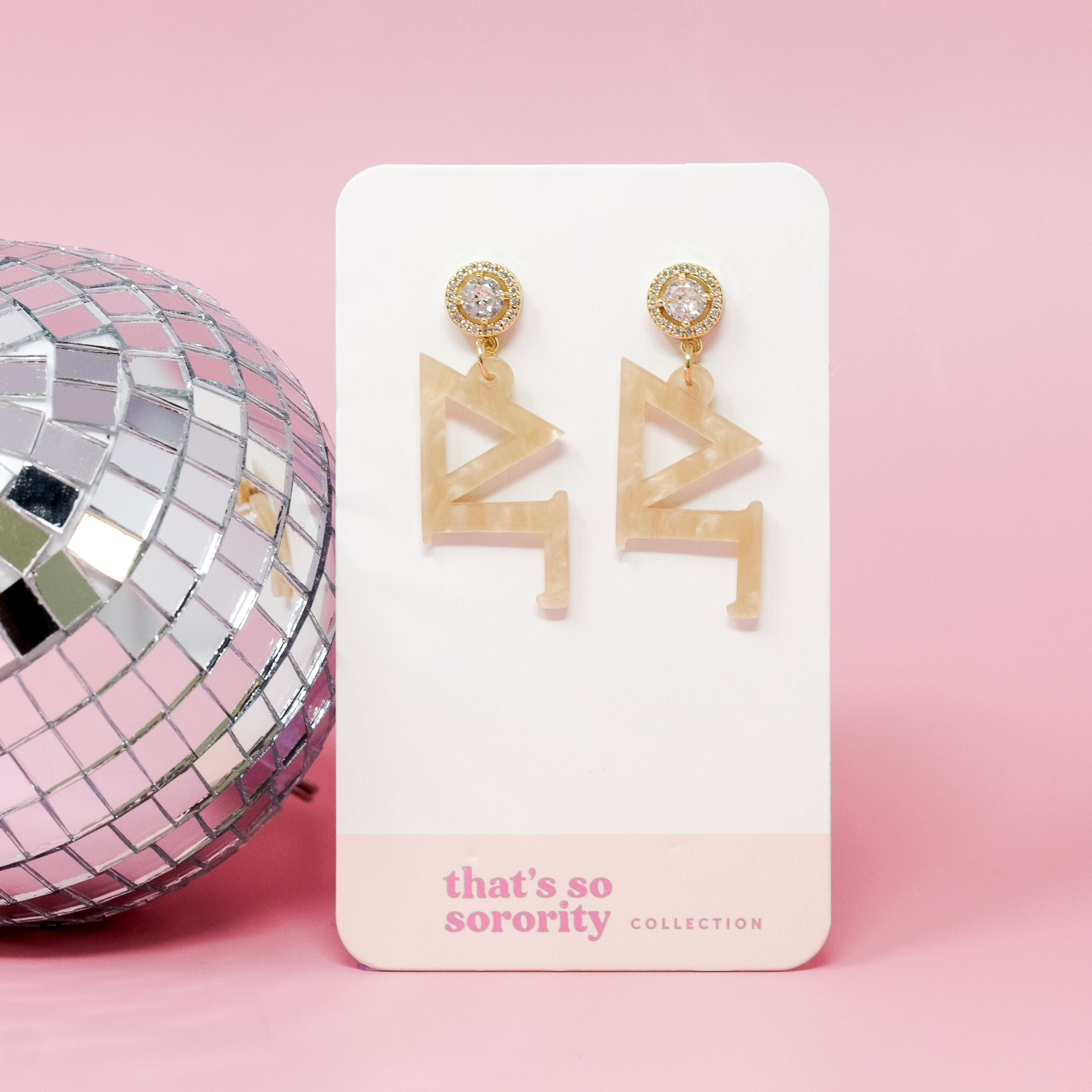 Picture of Sorority Greek Letter Acrylic Earrings - Delta Gam