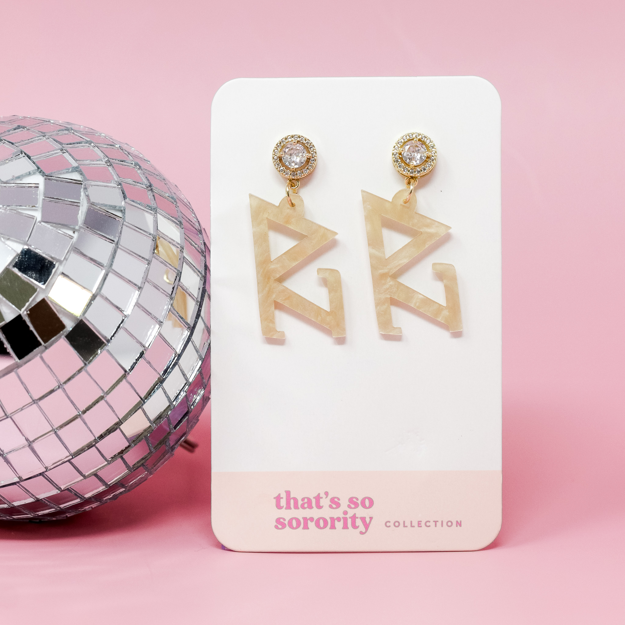 Picture of Sorority Greek Letter Acrylic Earrings - Delta Zet