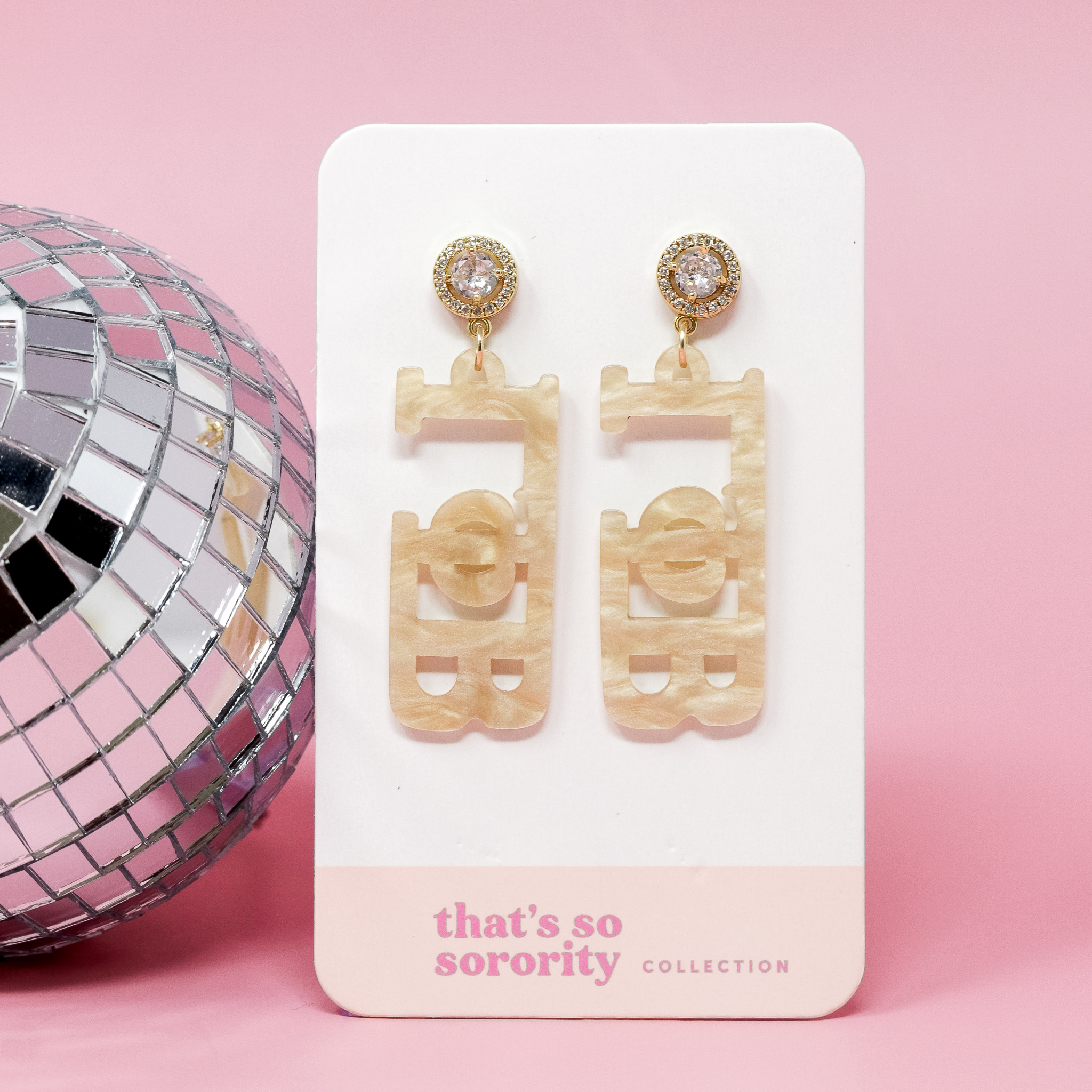 Picture of Sorority Greek Letter Acrylic Earrings - Gamma Phi