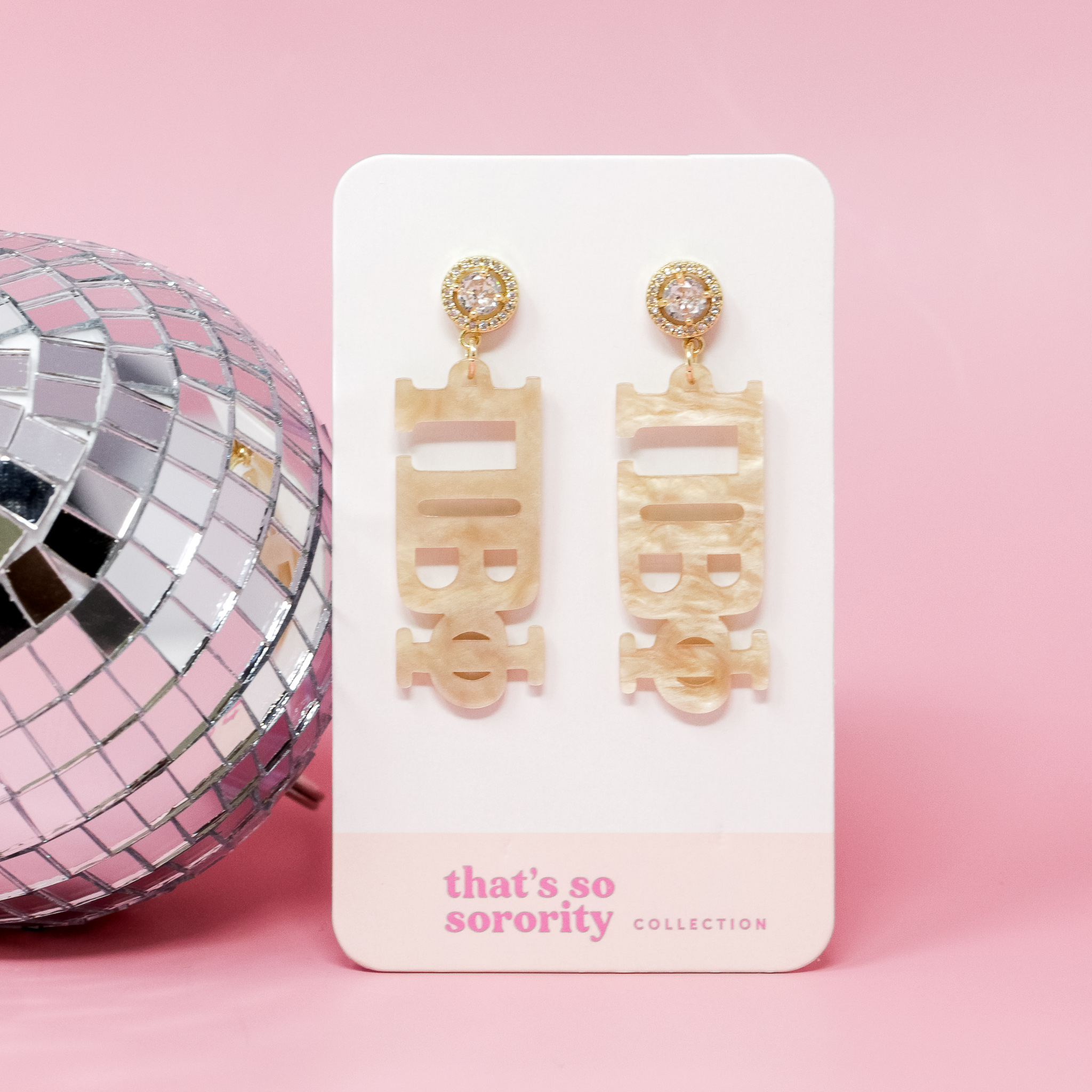Picture of Sorority Greek Letter Acrylic Earrings - Pi Beta P