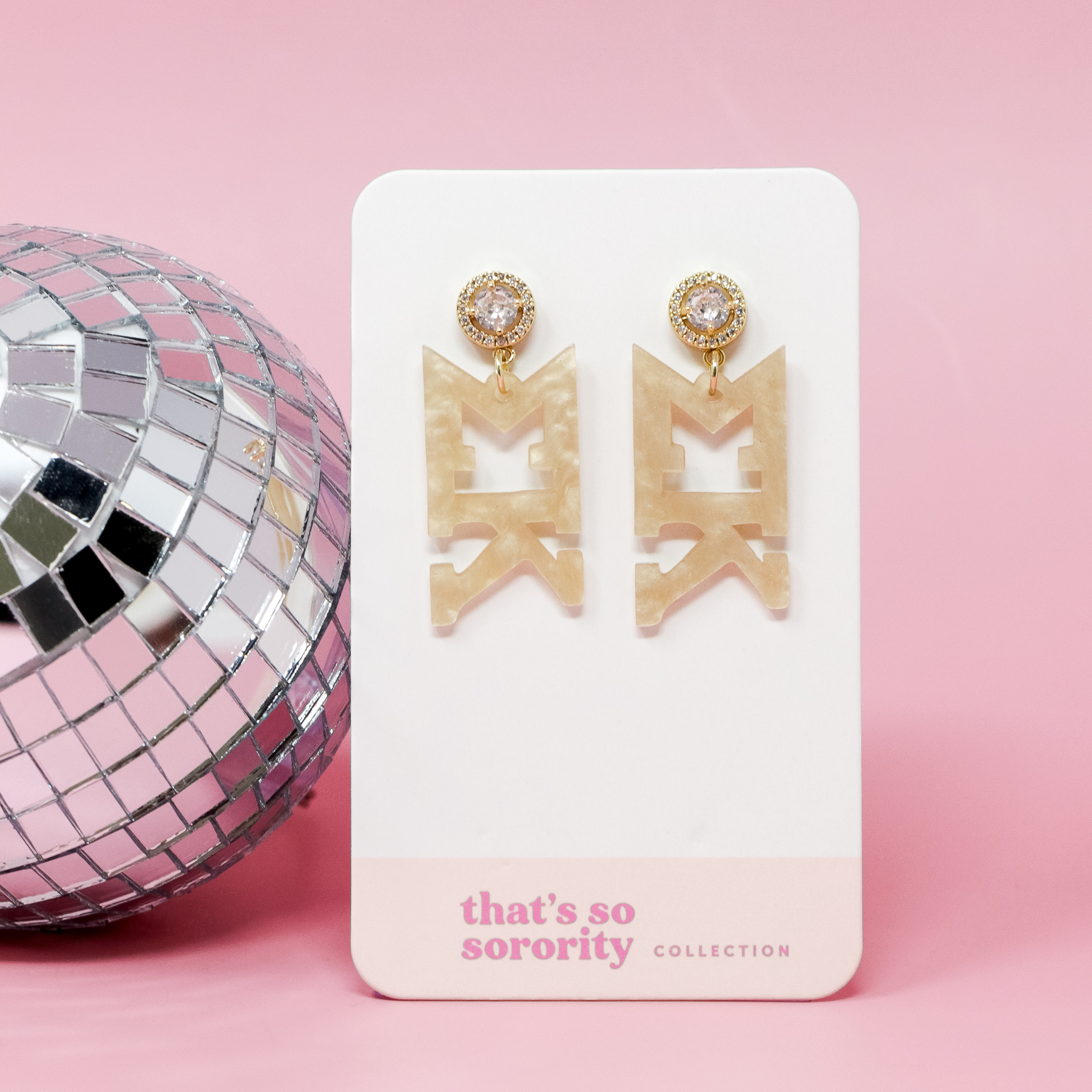 Picture of Sorority Greek Letter Acrylic Earrings - Sigma Kap