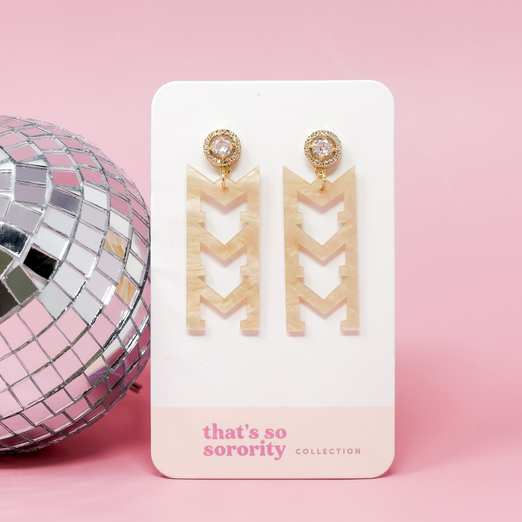 Picture of Sorority Greek Letter Acrylic Earrings - Sigma Sig
