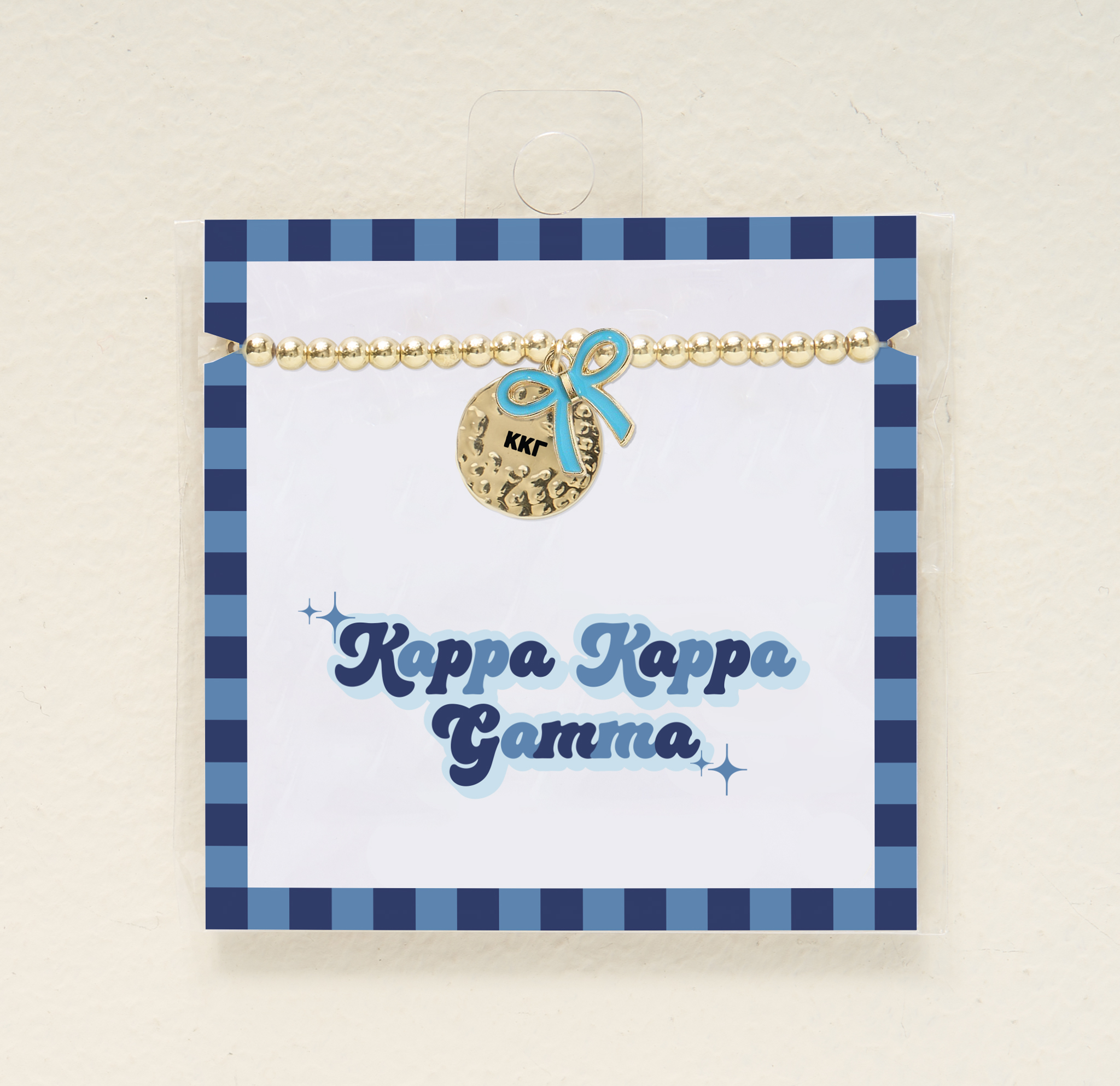 Picture of Sorority Bow Charm Bracelet-Gold-Kappa Kappa Gamma