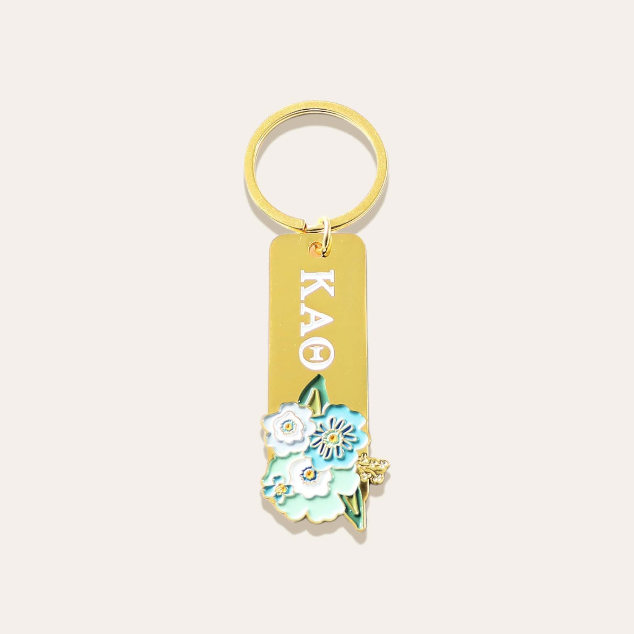 Picture of Sorority Greek Letter Enamel Floral Keychain- Kapp