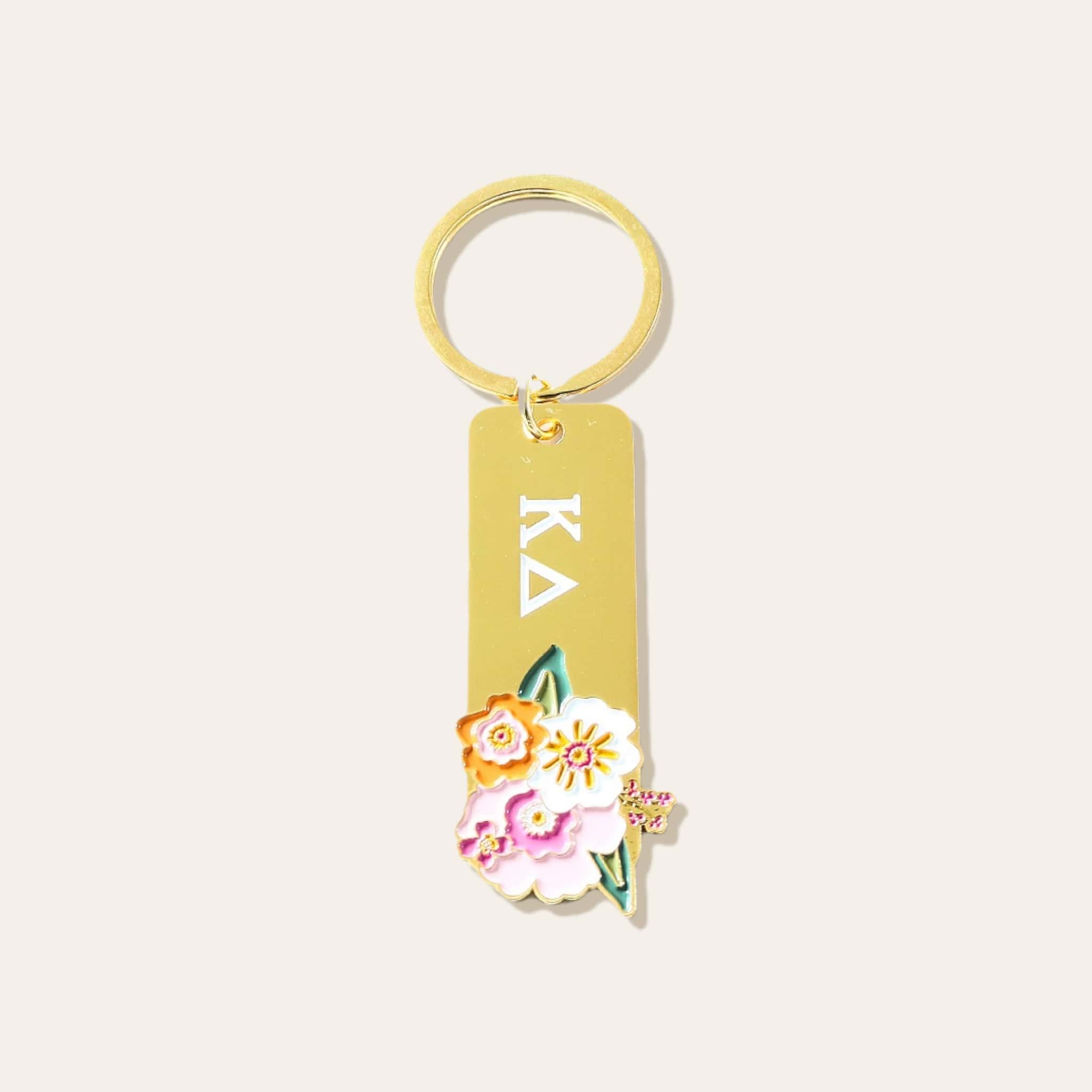 Picture of Sorority Greek Letter Enamel Floral Keychain- Kapp