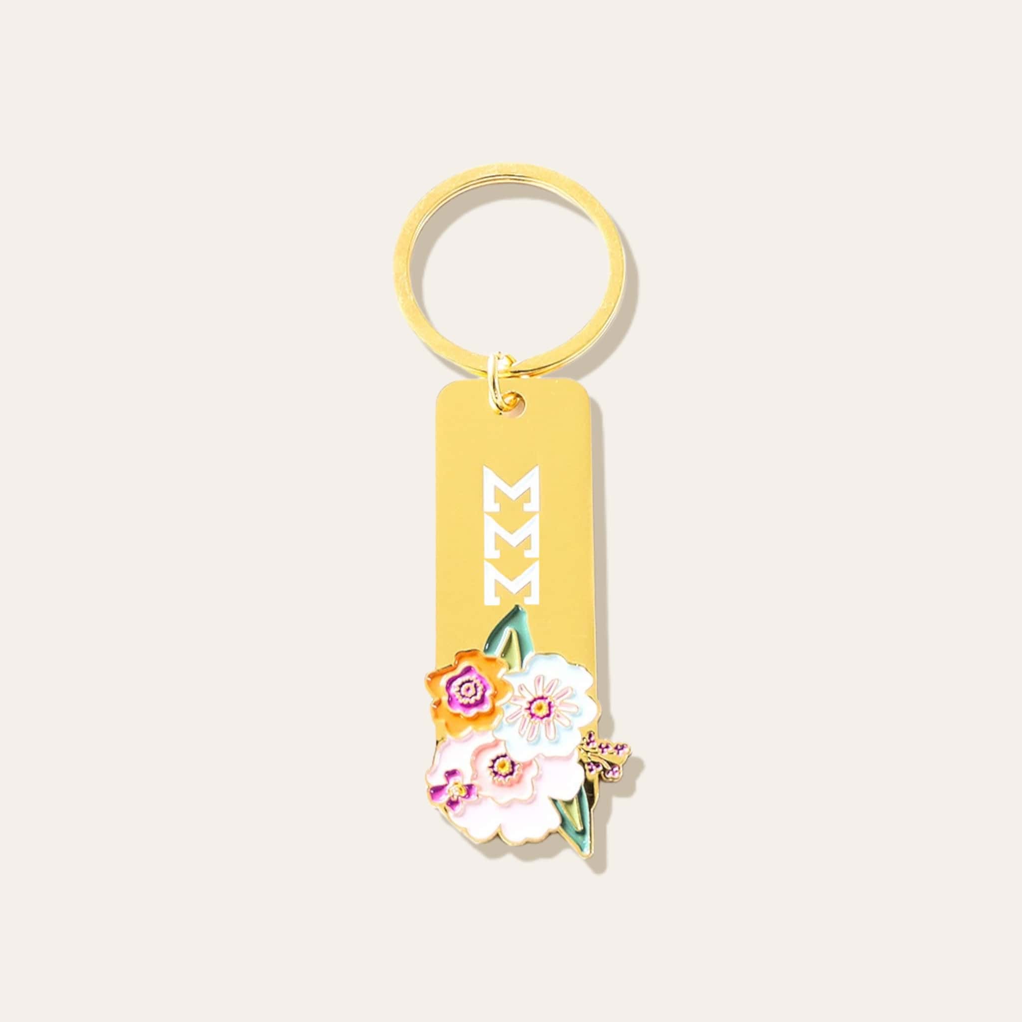 Picture of Sorority Greek Letter Enamel Floral Keychain- Sigm