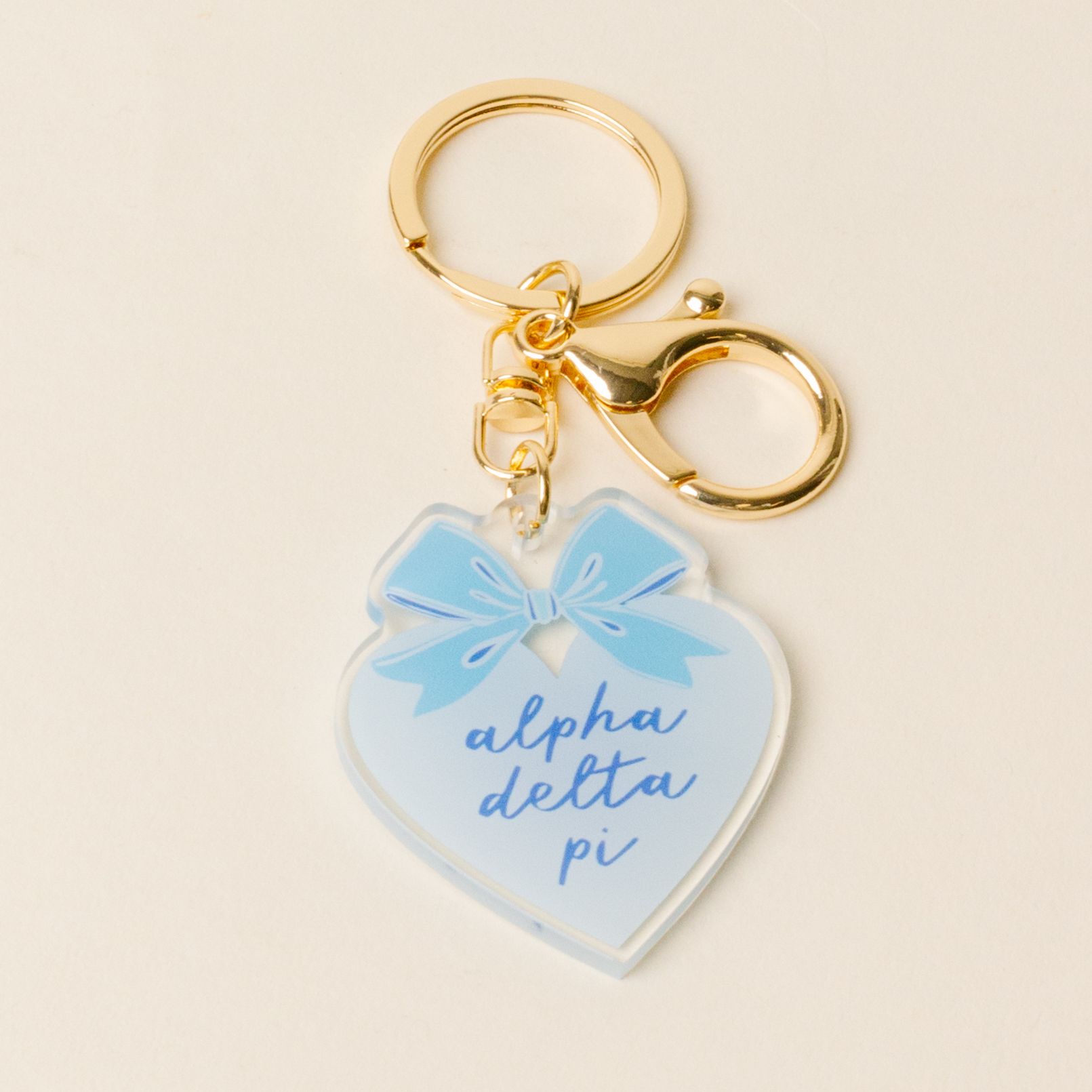 Picture of Sorority Sweetheart Bow Acrylic Keychain-Alpha Del