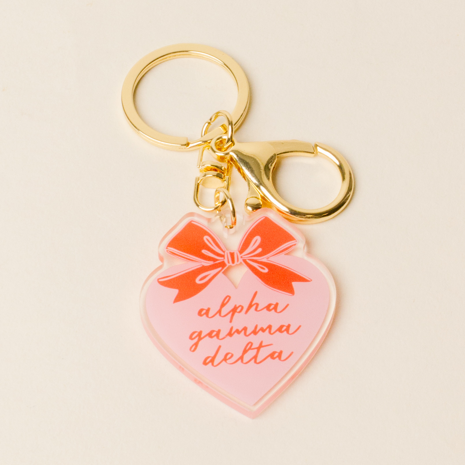 Picture of Sorority Sweetheart Bow Acrylic Keychain-Alpha Gam