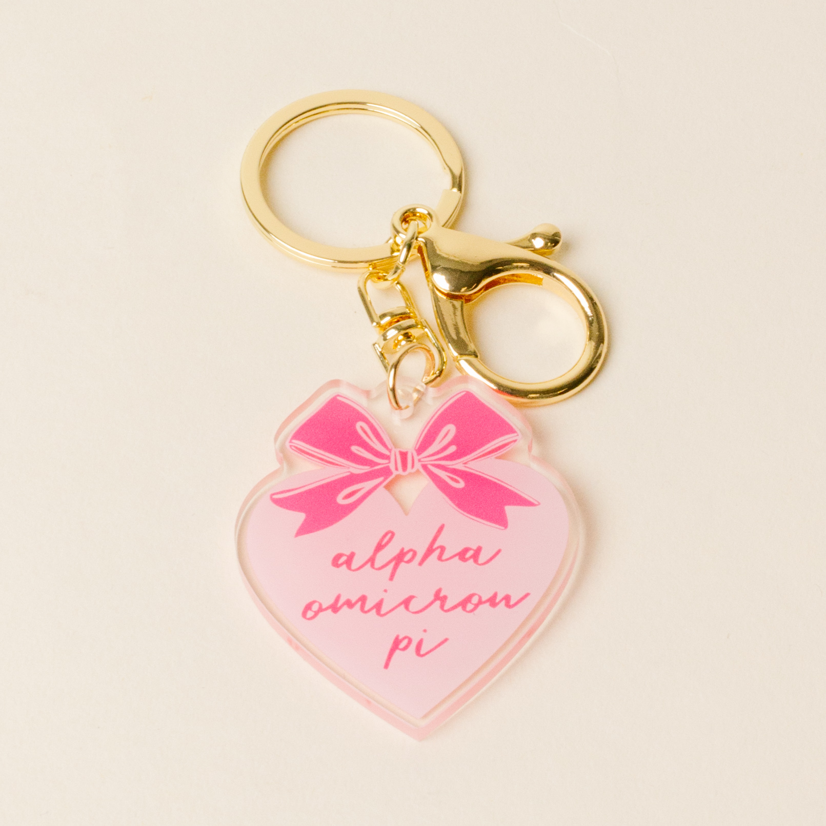 Picture of Sorority Sweetheart Bow Acrylic Keychain-Alpha Omi