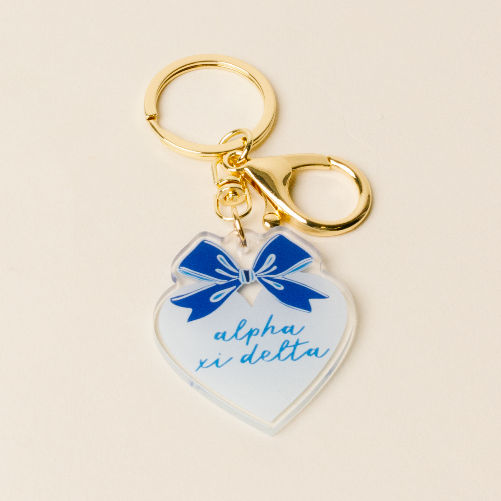 Picture of Sorority Sweetheart Bow Acrylic Keychain-Alpha Xi 