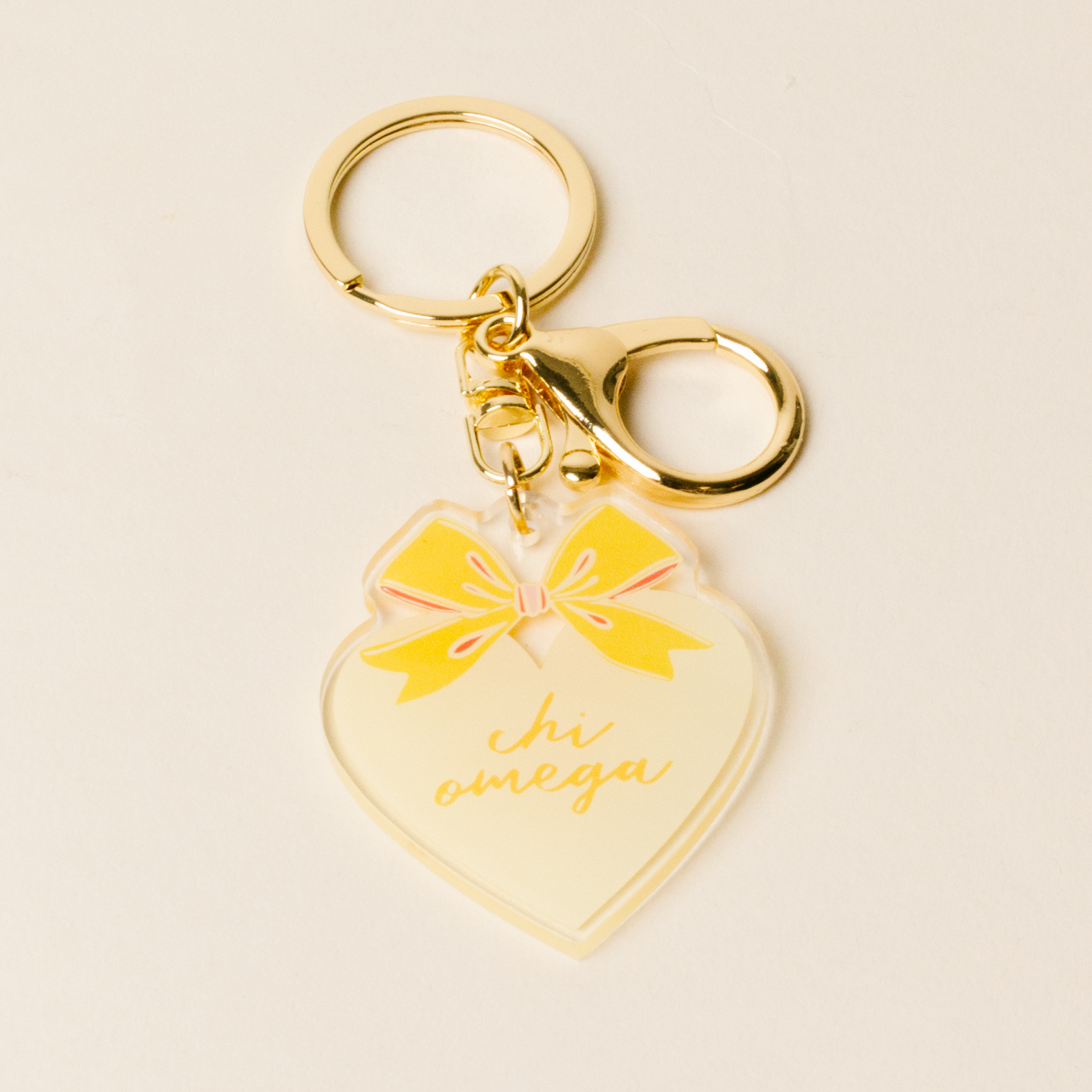 Picture of Sorority Sweetheart Bow Acrylic Keychain-Chi Omega