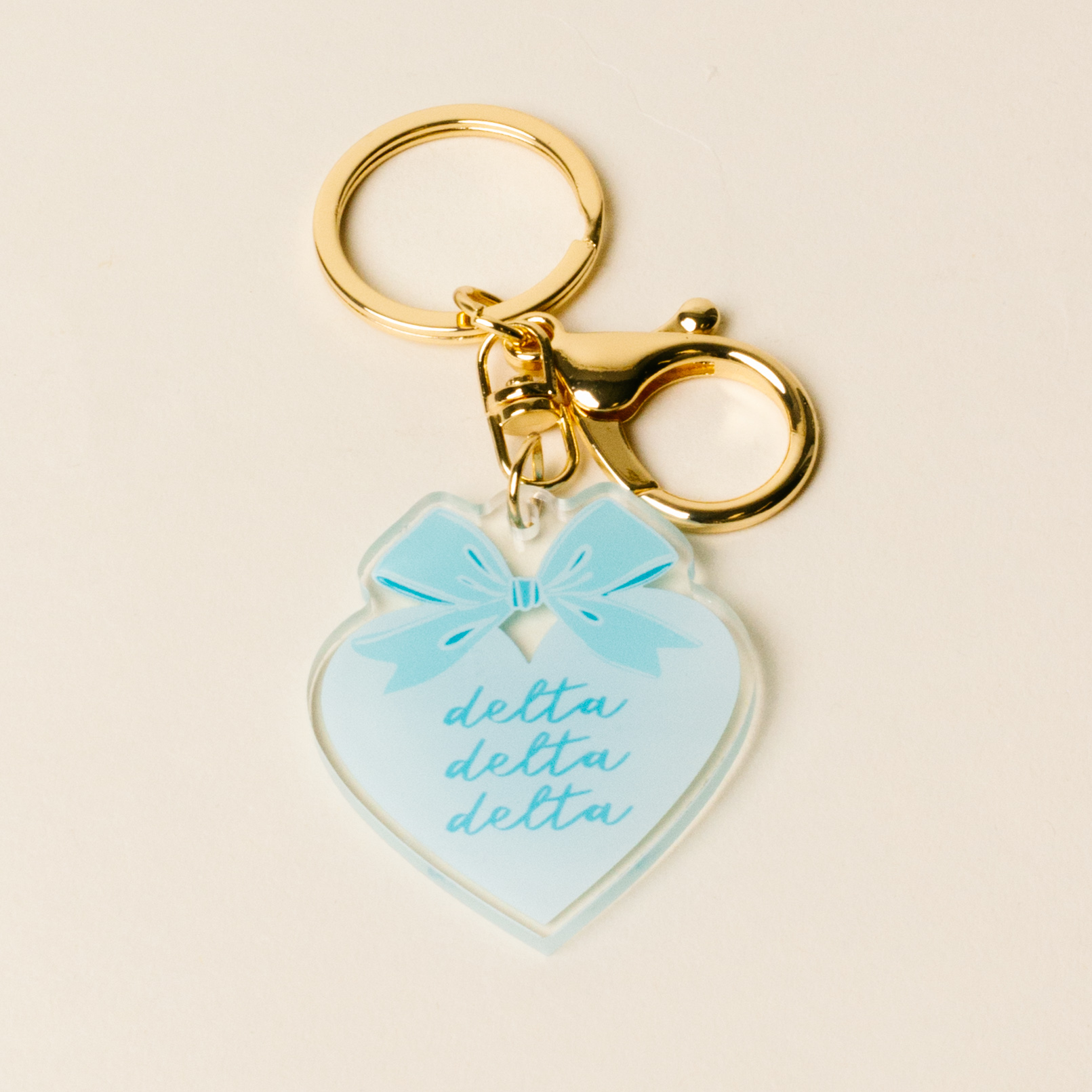 Picture of Sorority Sweetheart Bow Acrylic Keychain-Delta Del