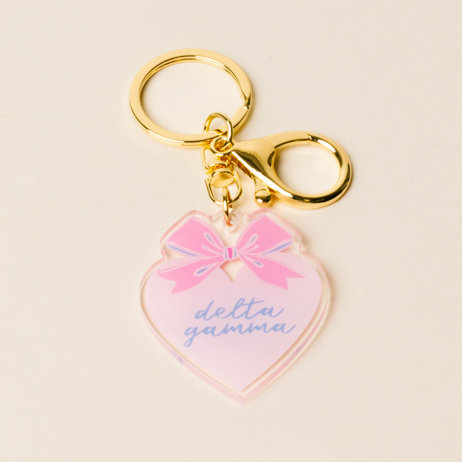 Picture of Sorority Sweetheart Bow Acrylic Keychain-Delta Gam