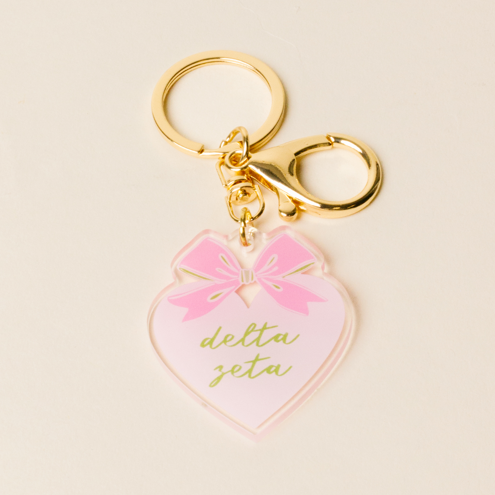 Picture of Sorority Sweetheart Bow Acrylic Keychain-Delta Zet