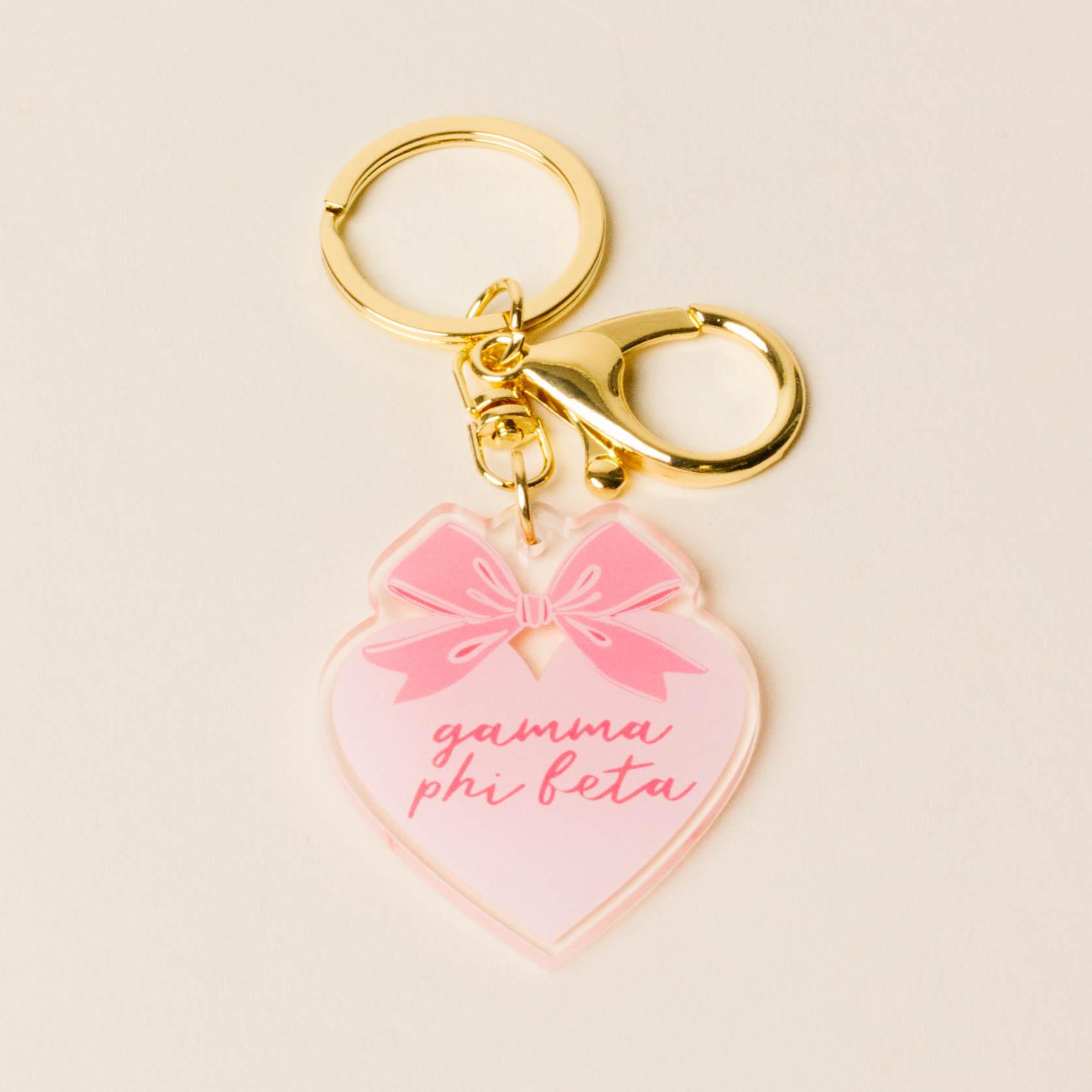 Picture of Sorority Sweetheart Bow Acrylic Keychain-Gamma Phi