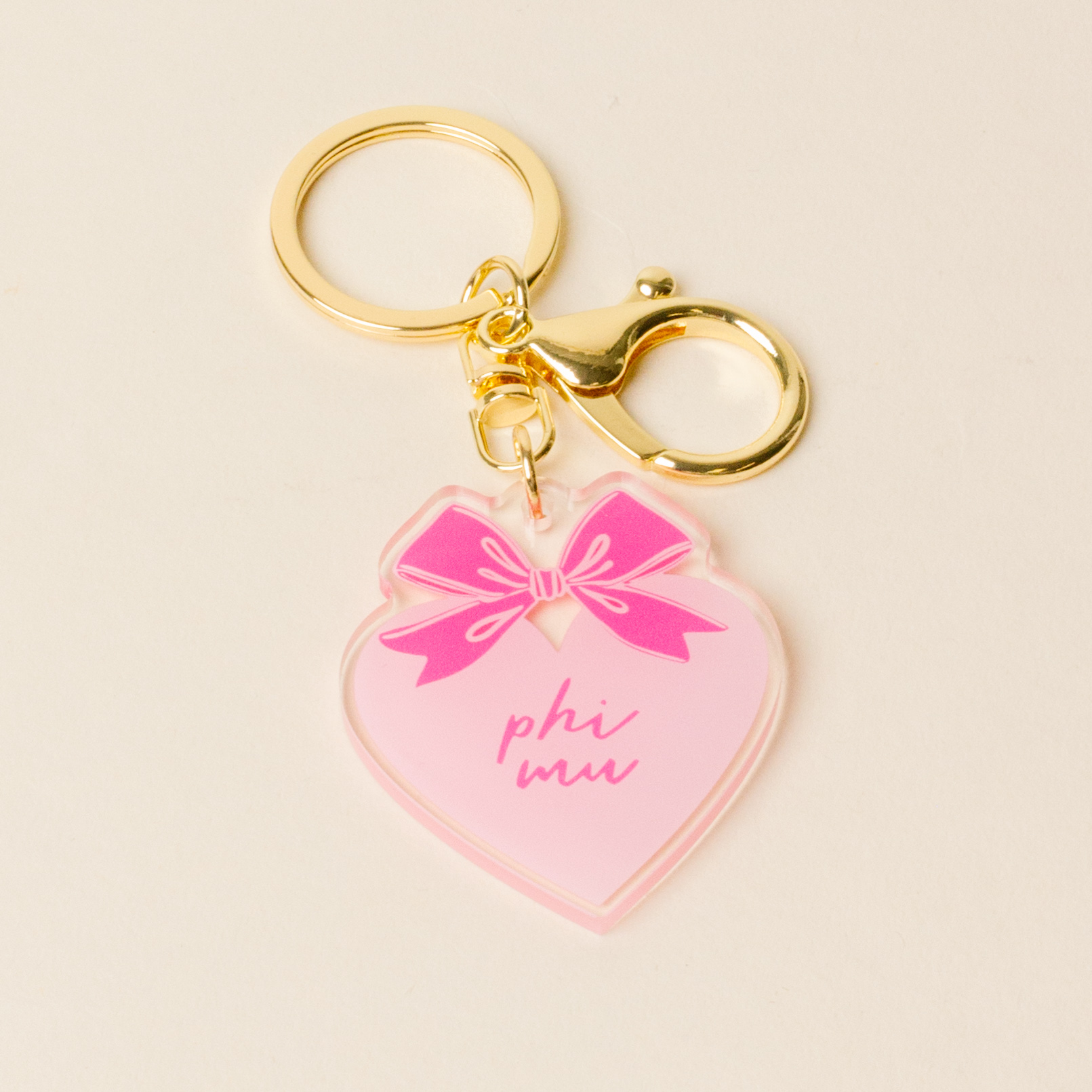 Picture of Sorority Sweetheart Bow Acrylic Keychain-Phi Mu