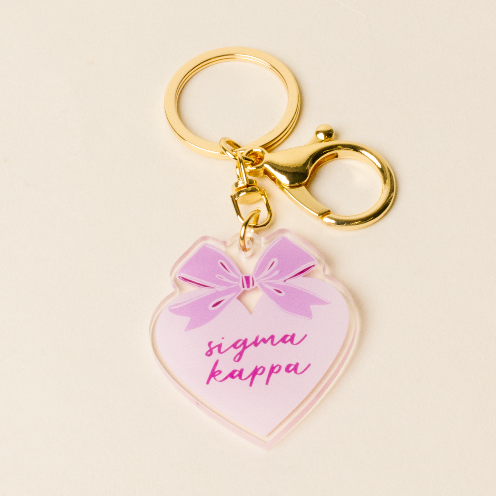 Picture of Sorority Sweetheart Bow Acrylic Keychain-Sigma Kap