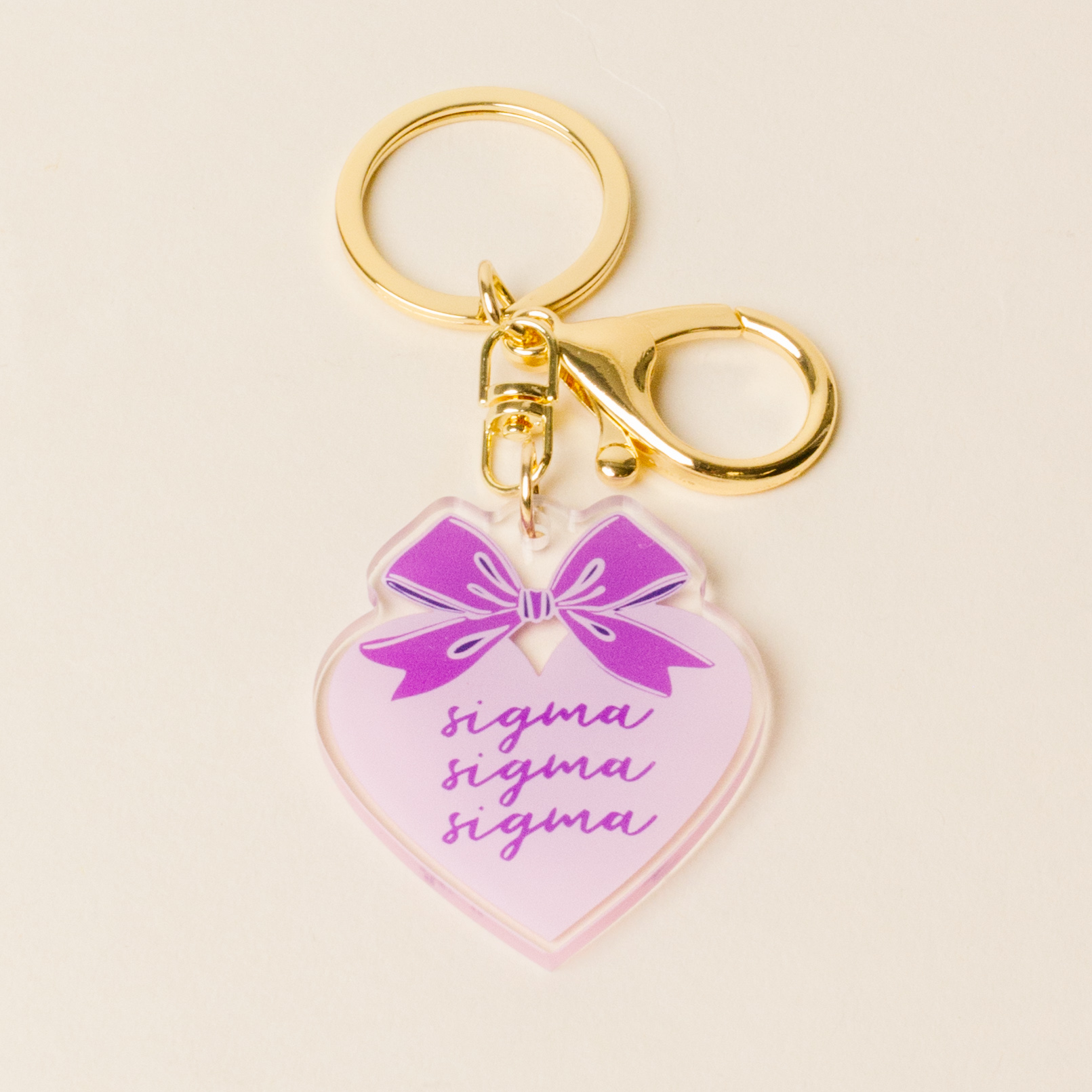 Picture of Sorority Sweetheart Bow Acrylic Keychain-Sigma Sig
