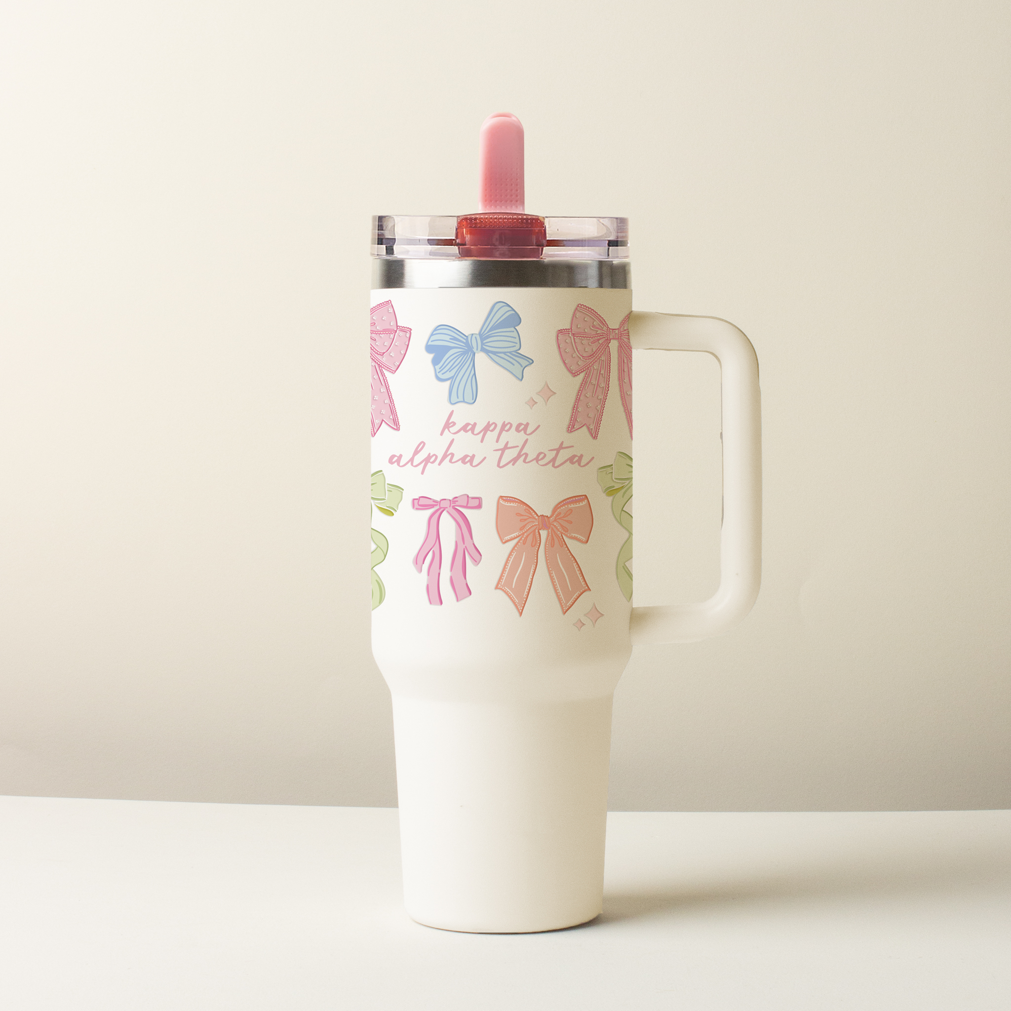 Picture of Sorority 40 oz Lifestyle Flip Straw Tumbler-Bow Af