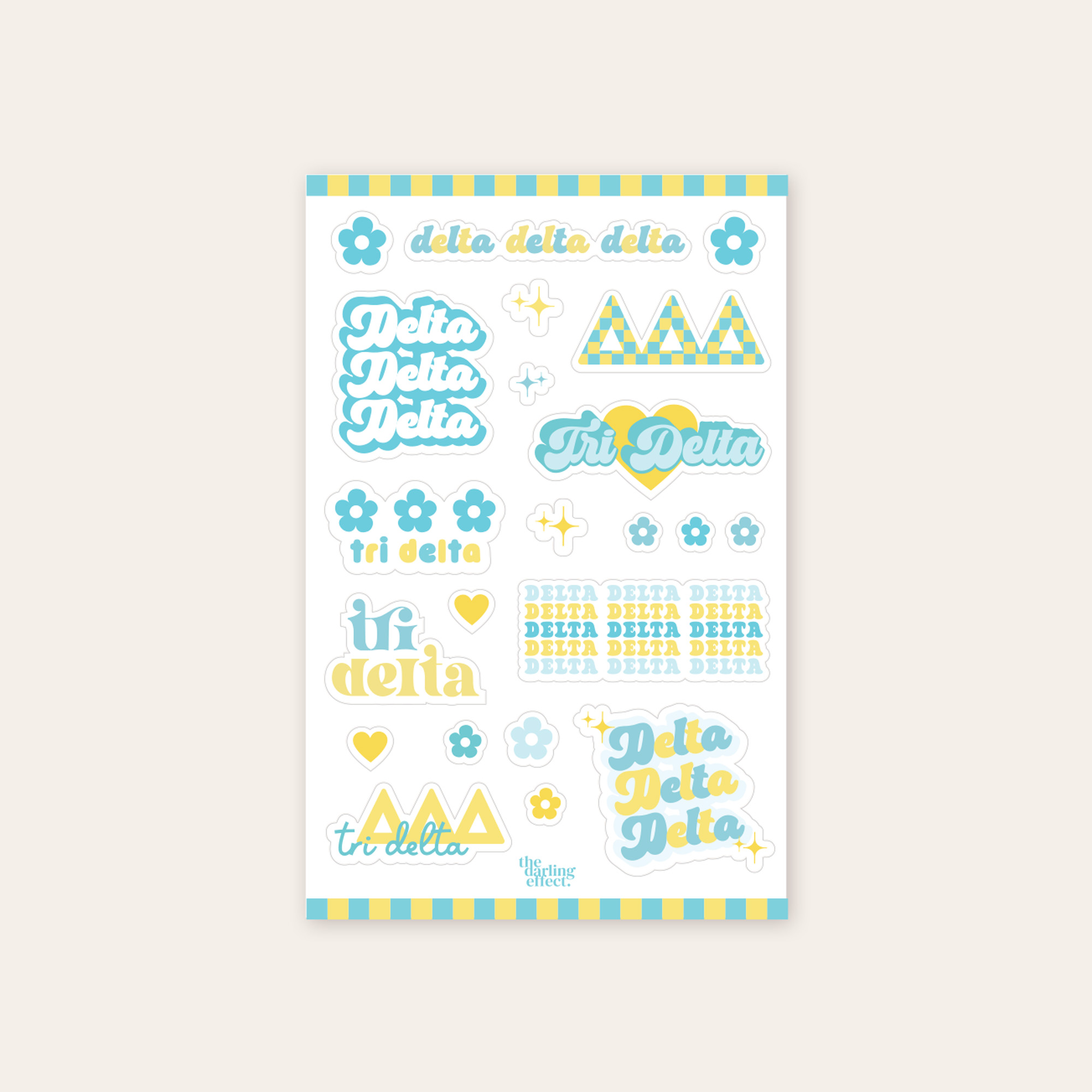 Picture of Sorority Sticker Sheet-Delta Delta Delta
