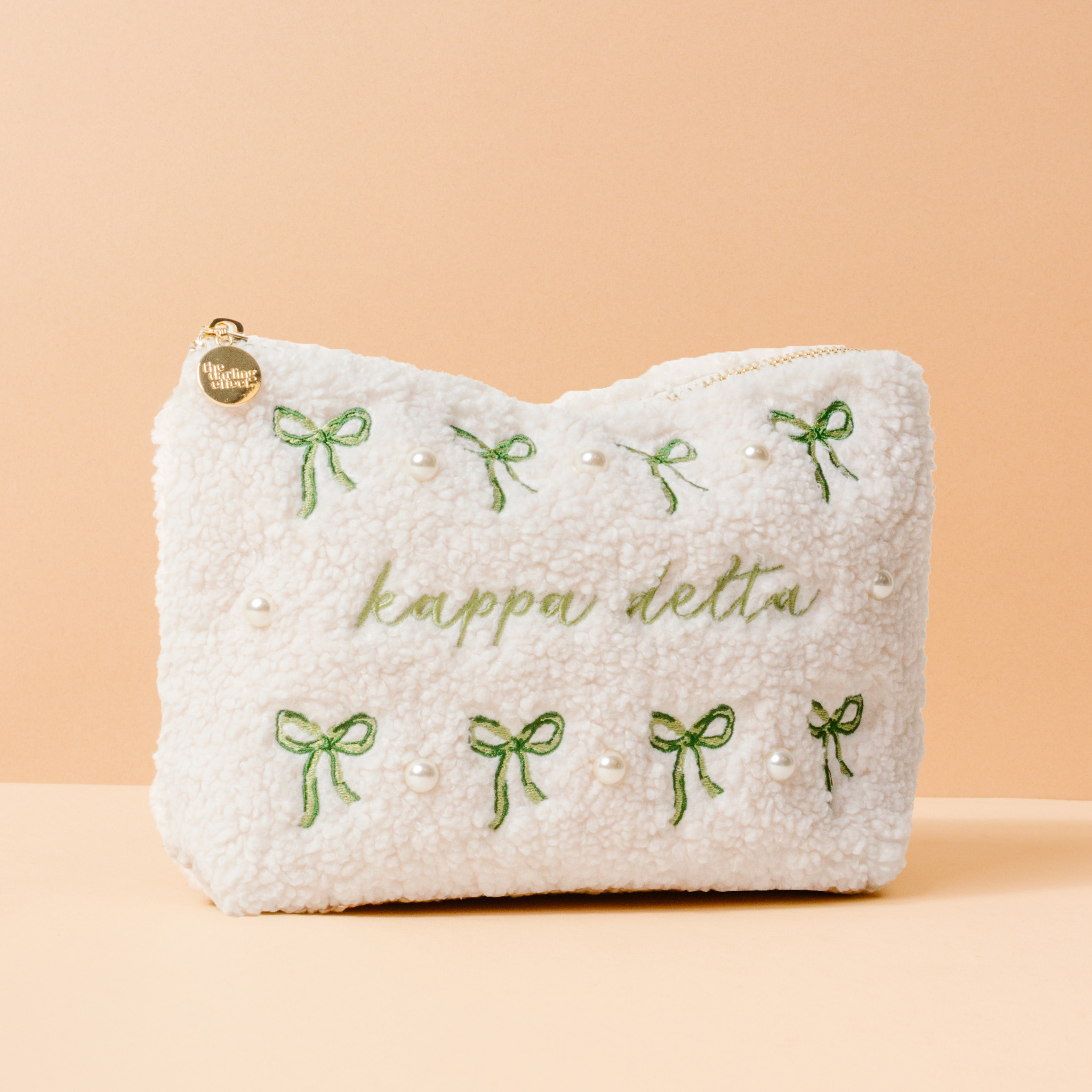 Picture of Sorority Bows & Pearls Teddy Pouch-Kappa Delta