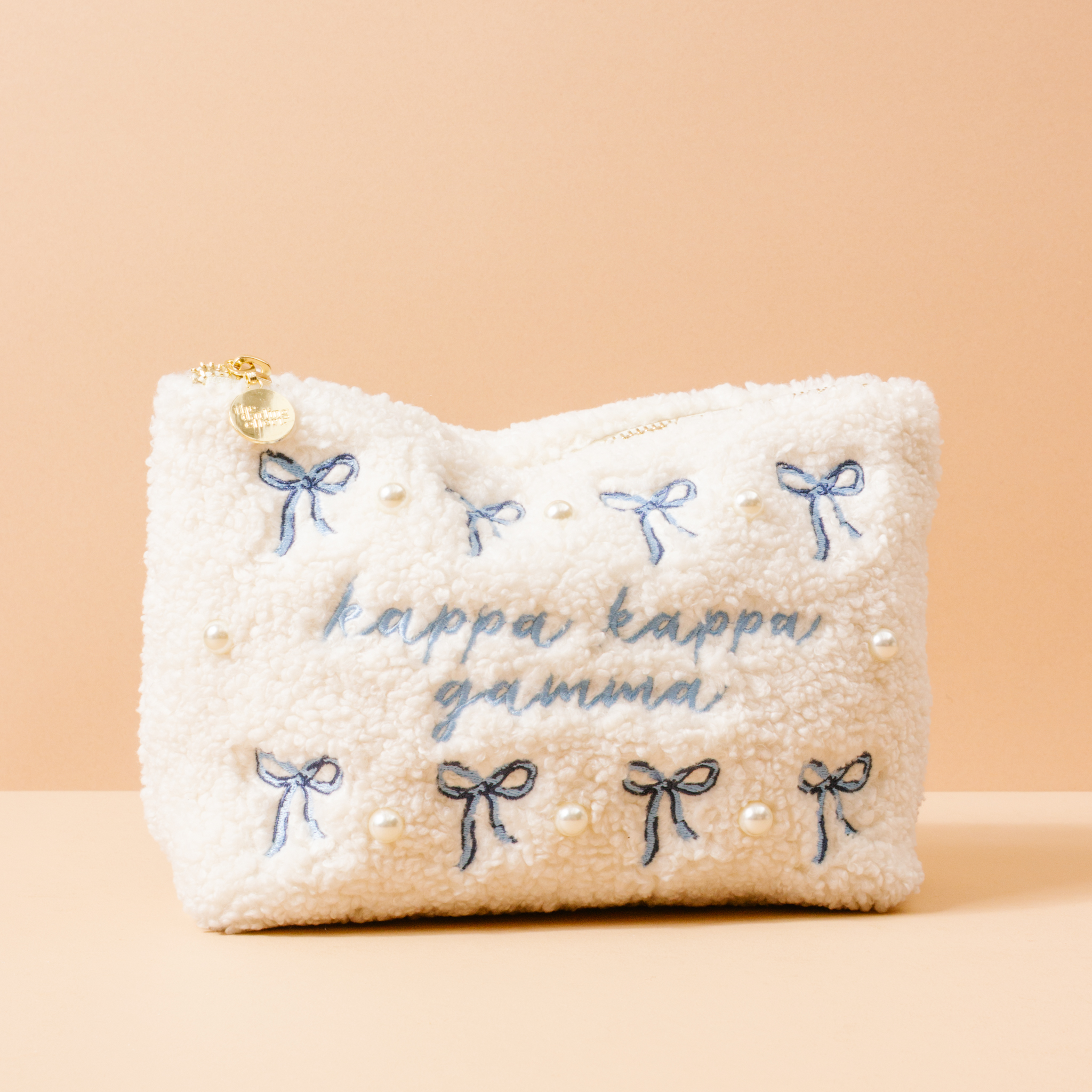 Picture of Sorority Bows & Pearls Teddy Pouch-Kappa Kappa Gam