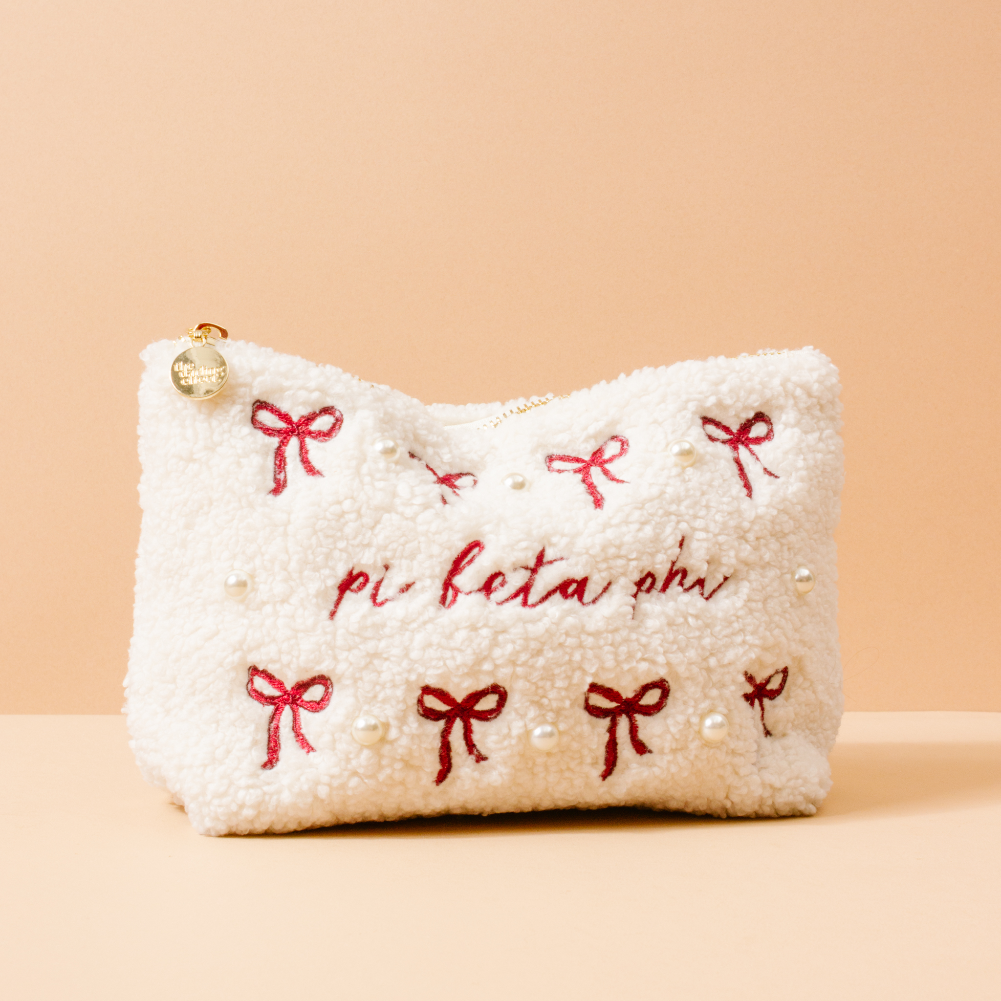 Picture of Sorority Bows & Pearls Teddy Pouch-Pi Beta Phi