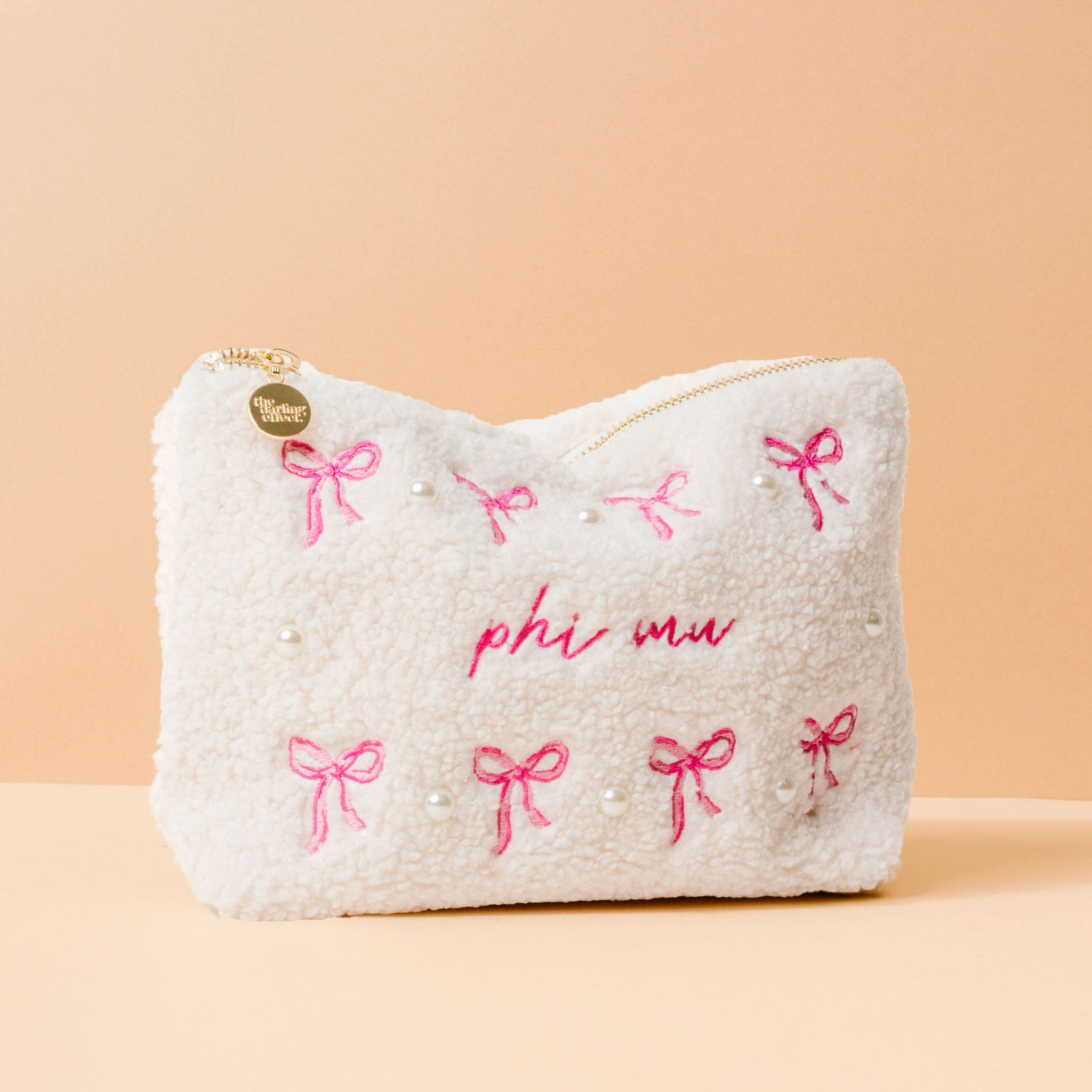 Picture of Sorority Bows & Pearls Teddy Pouch-Phi Mu