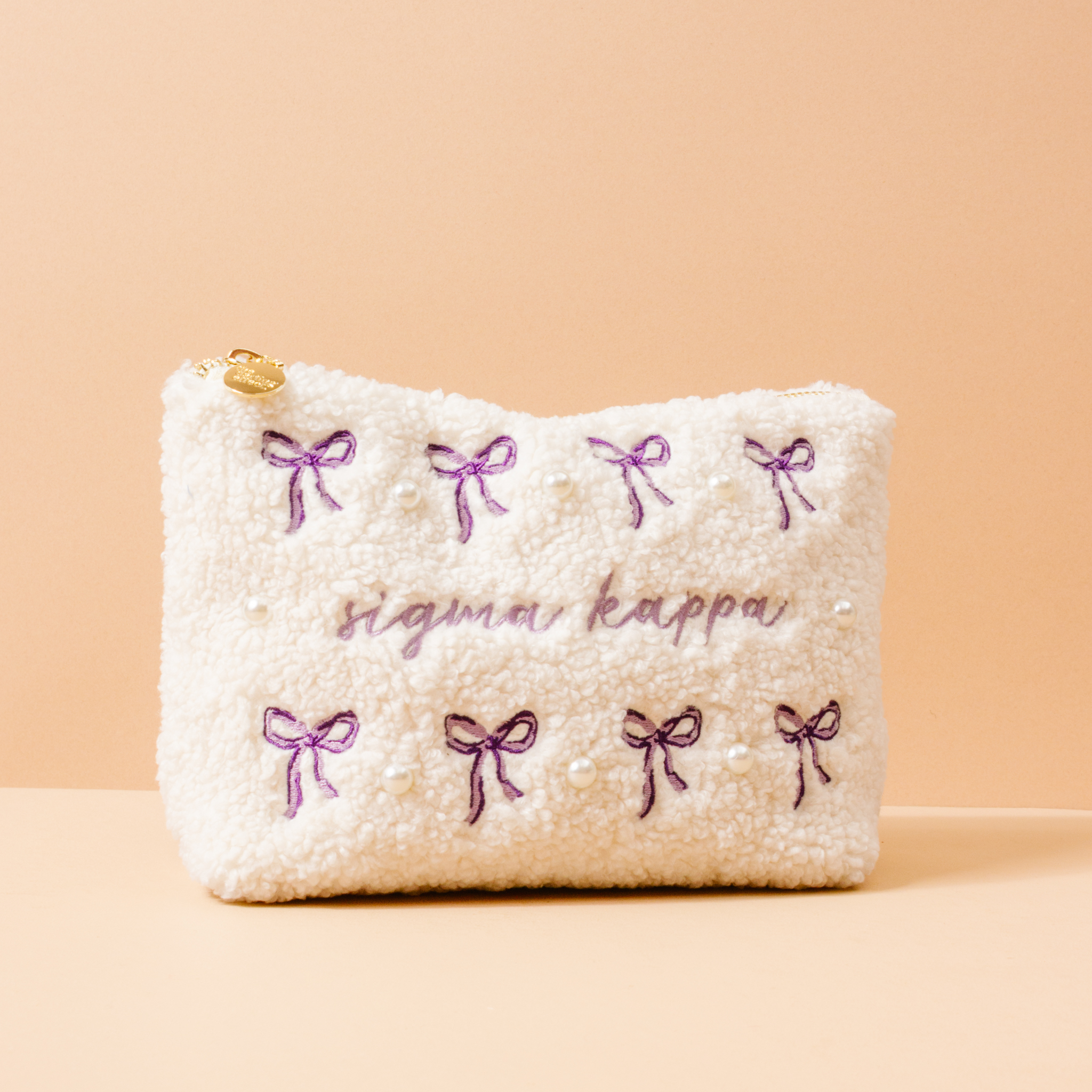 Picture of Sorority Bows & Pearls Teddy Pouch-Sigma Kappa