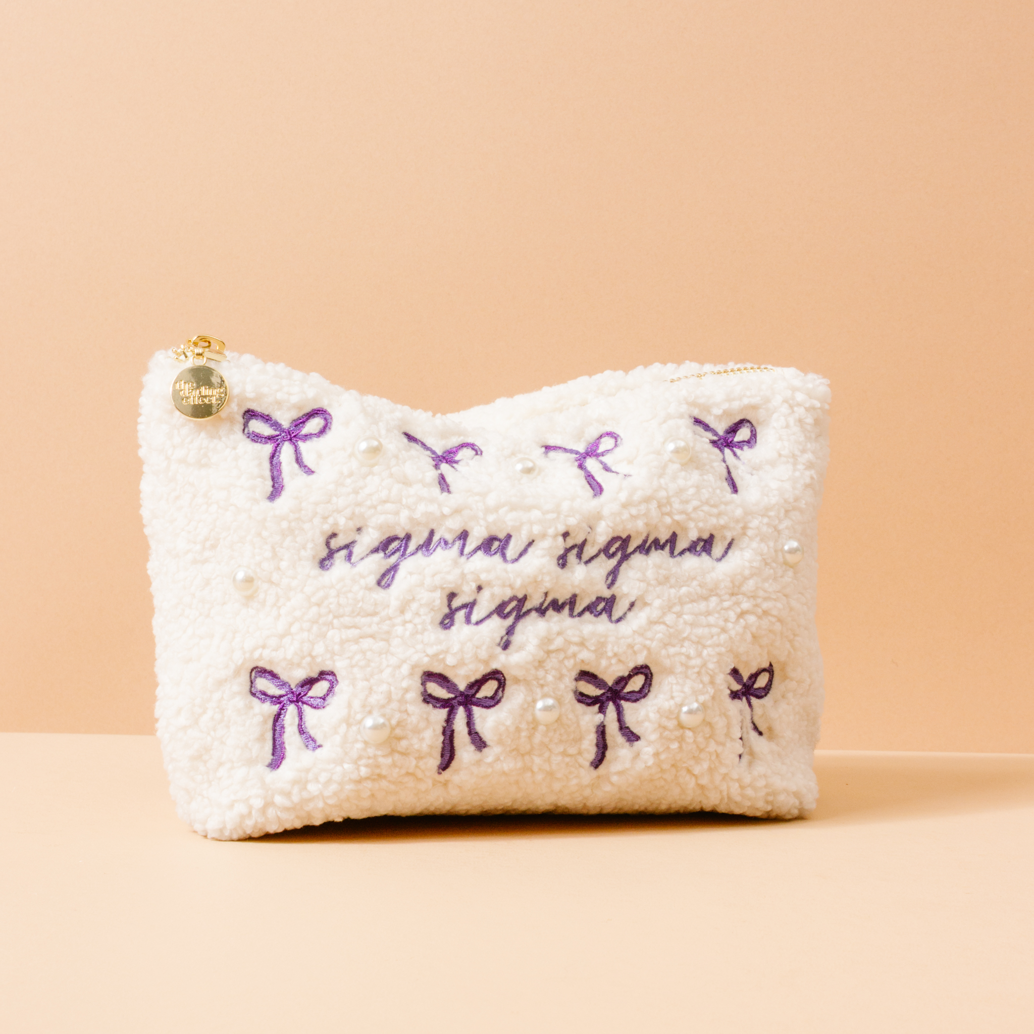 Picture of Sorority Bows & Pearls Teddy Pouch-Sigma Sigma Sig