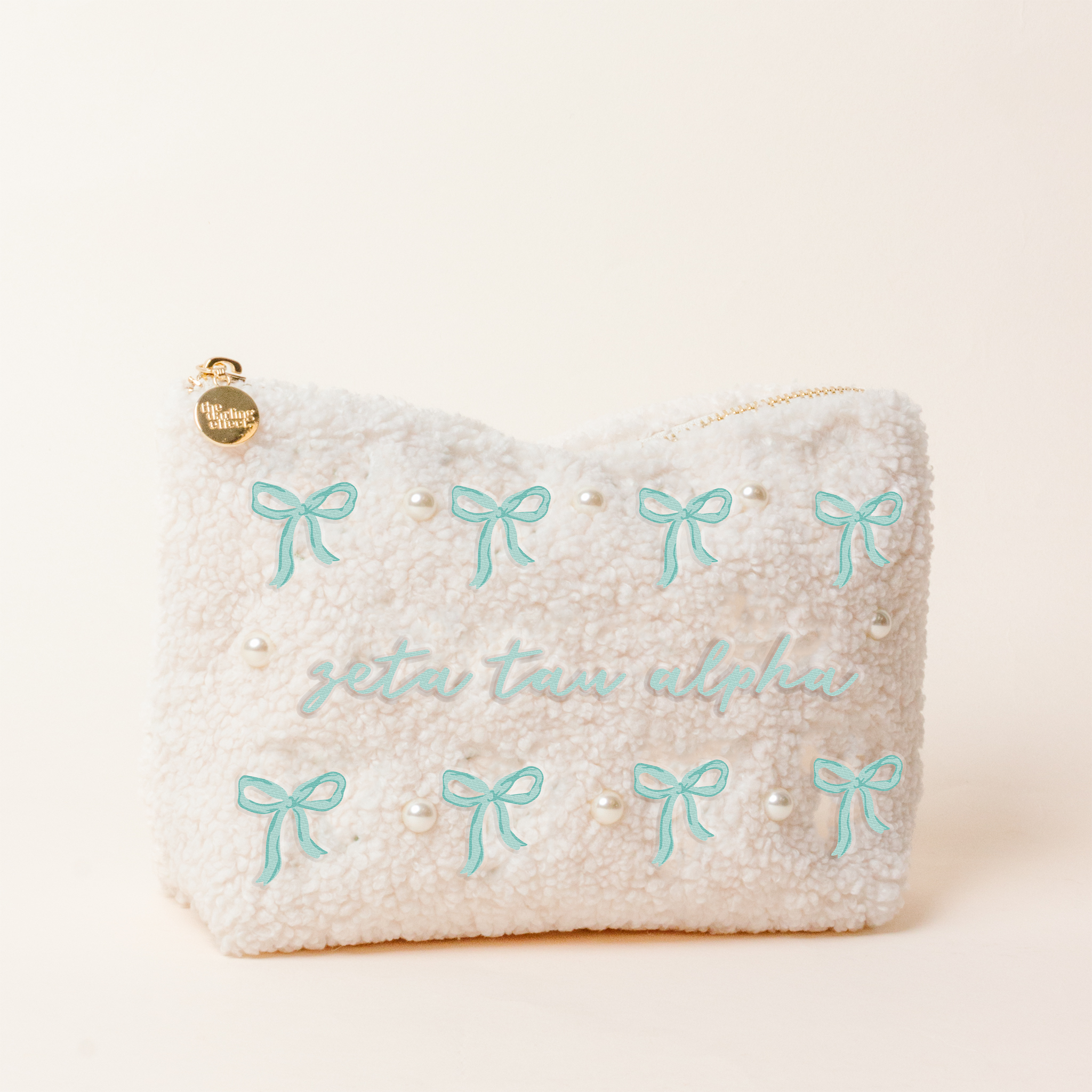 Picture of Sorority Bows & Pearls Teddy Pouch-Zeta Tau Alpha