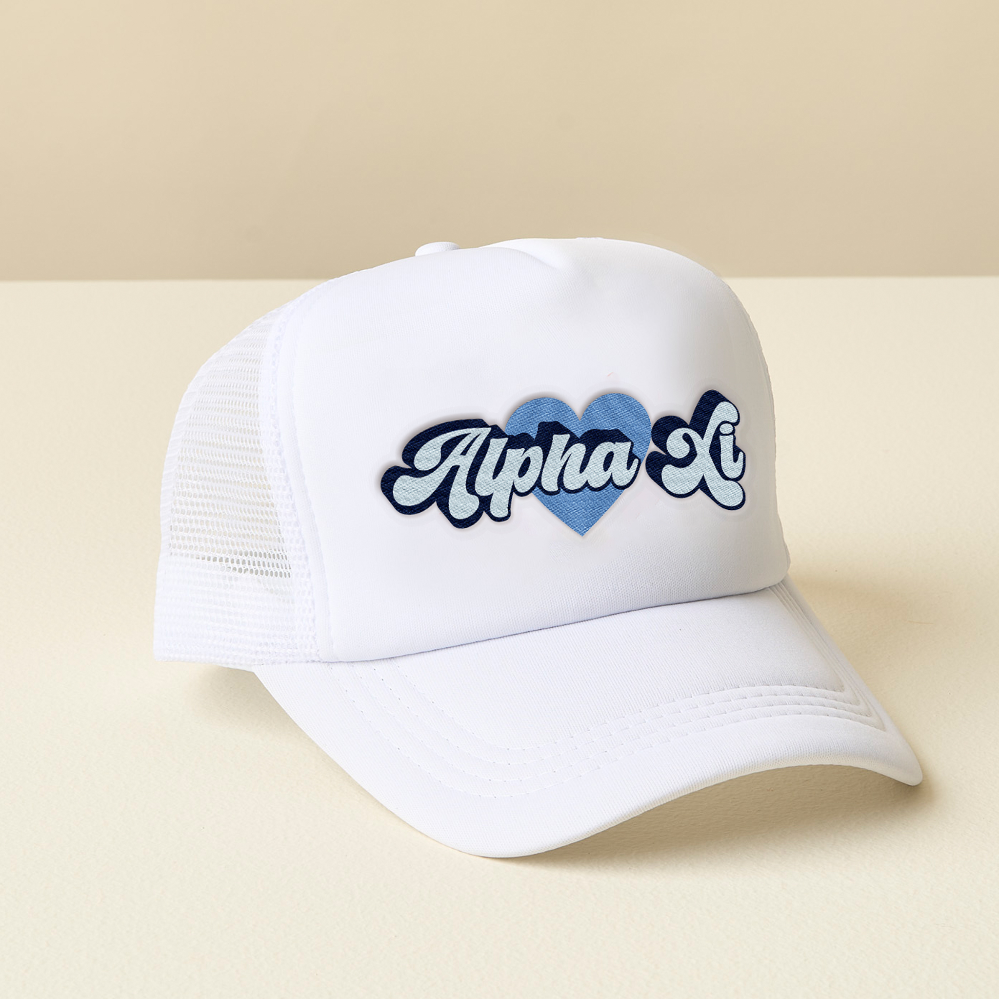 Picture of Sorority White Trucker Hat-Alpha Xi Delta