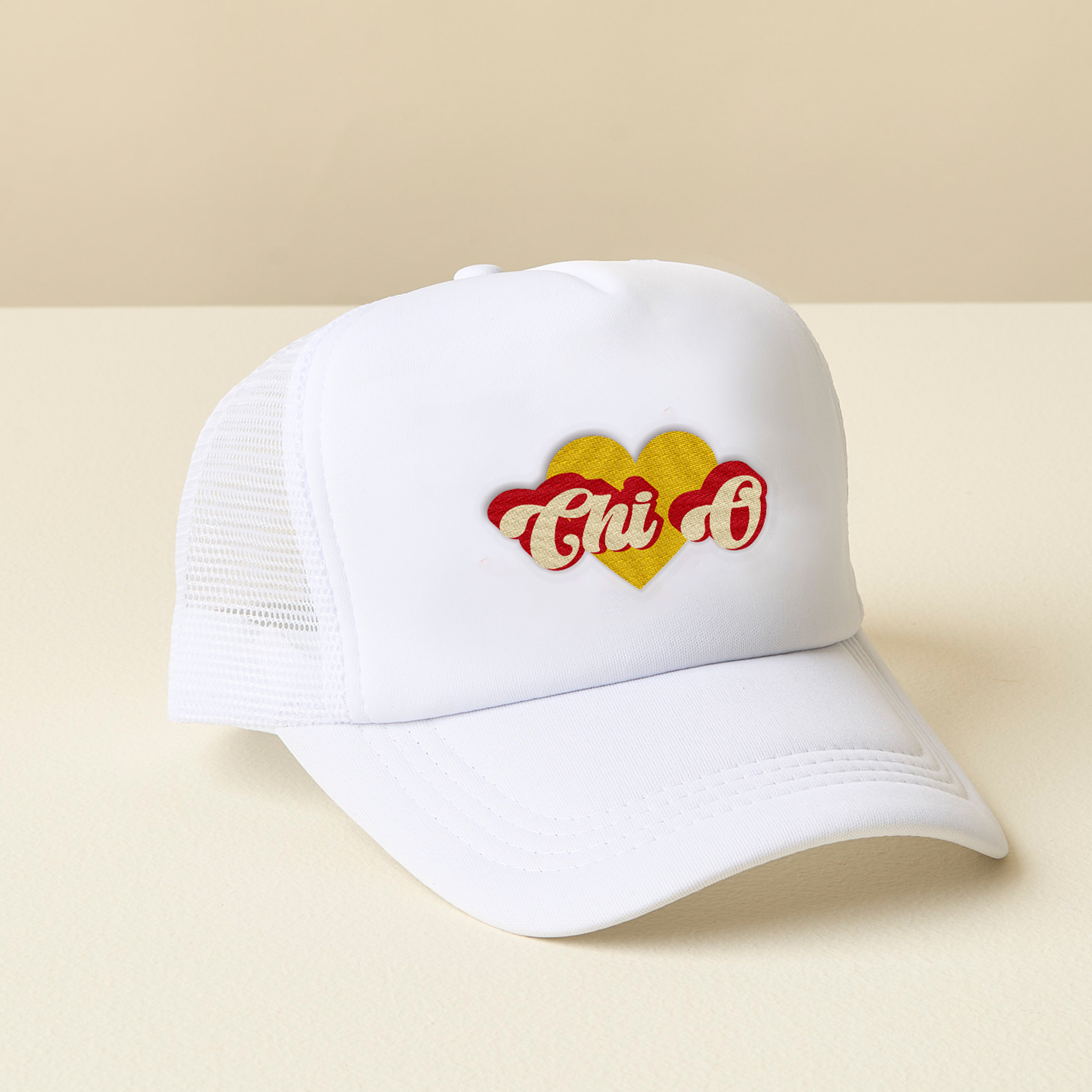 Picture of Sorority White Trucker Hat-Chi Omega