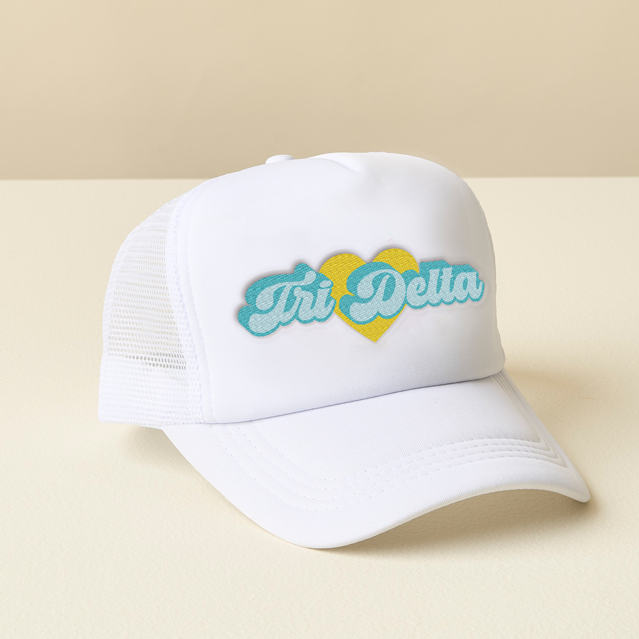 Picture of Sorority White Trucker Hat-Delta Delta Delta