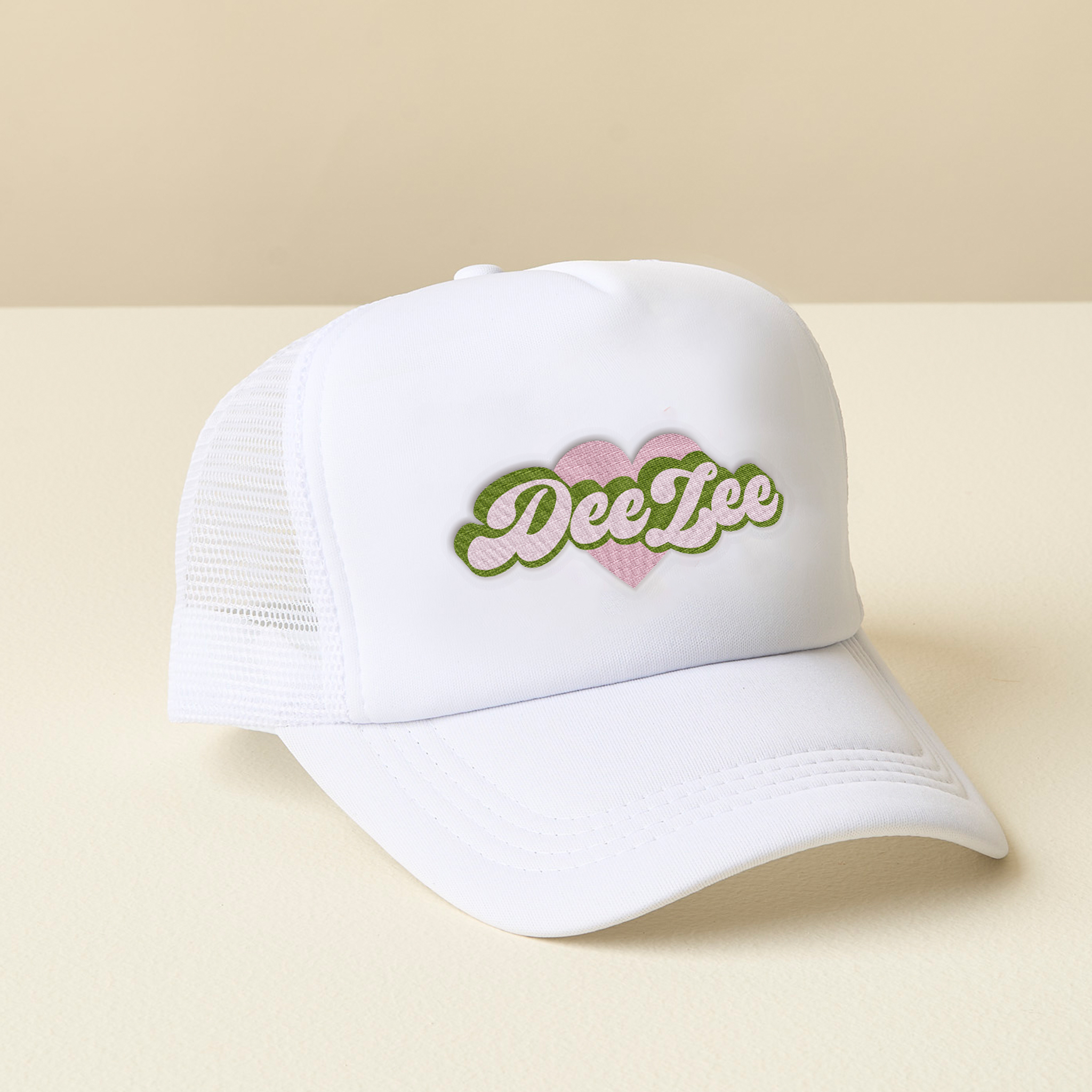 Picture of Sorority White Trucker Hat-Delta Zeta