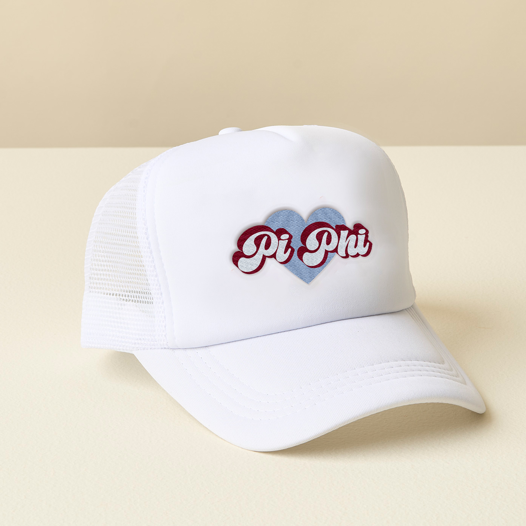 Picture of Sorority White Trucker Hat-Pi Beta Phi