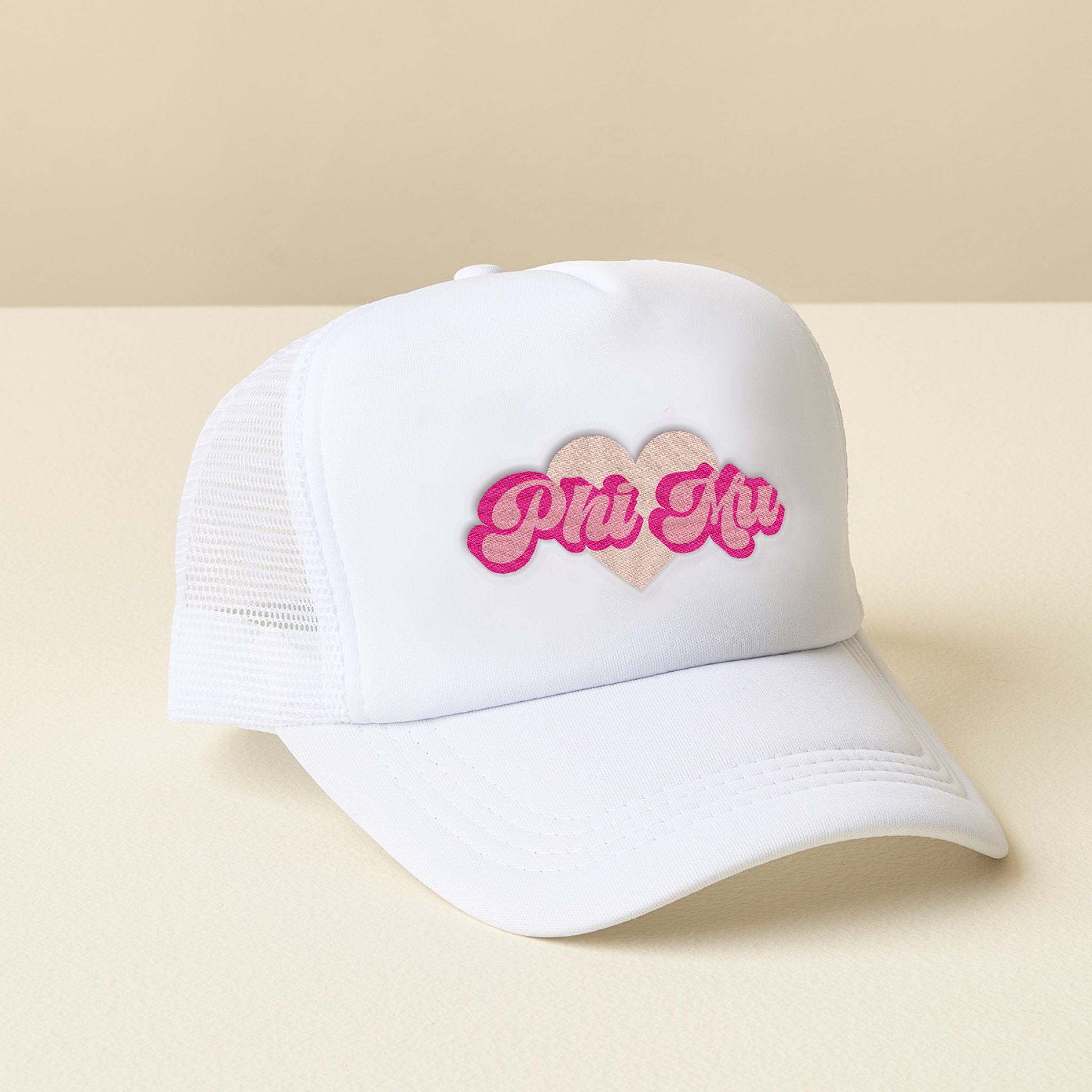 Picture of Sorority White Trucker Hat-Phi Mu